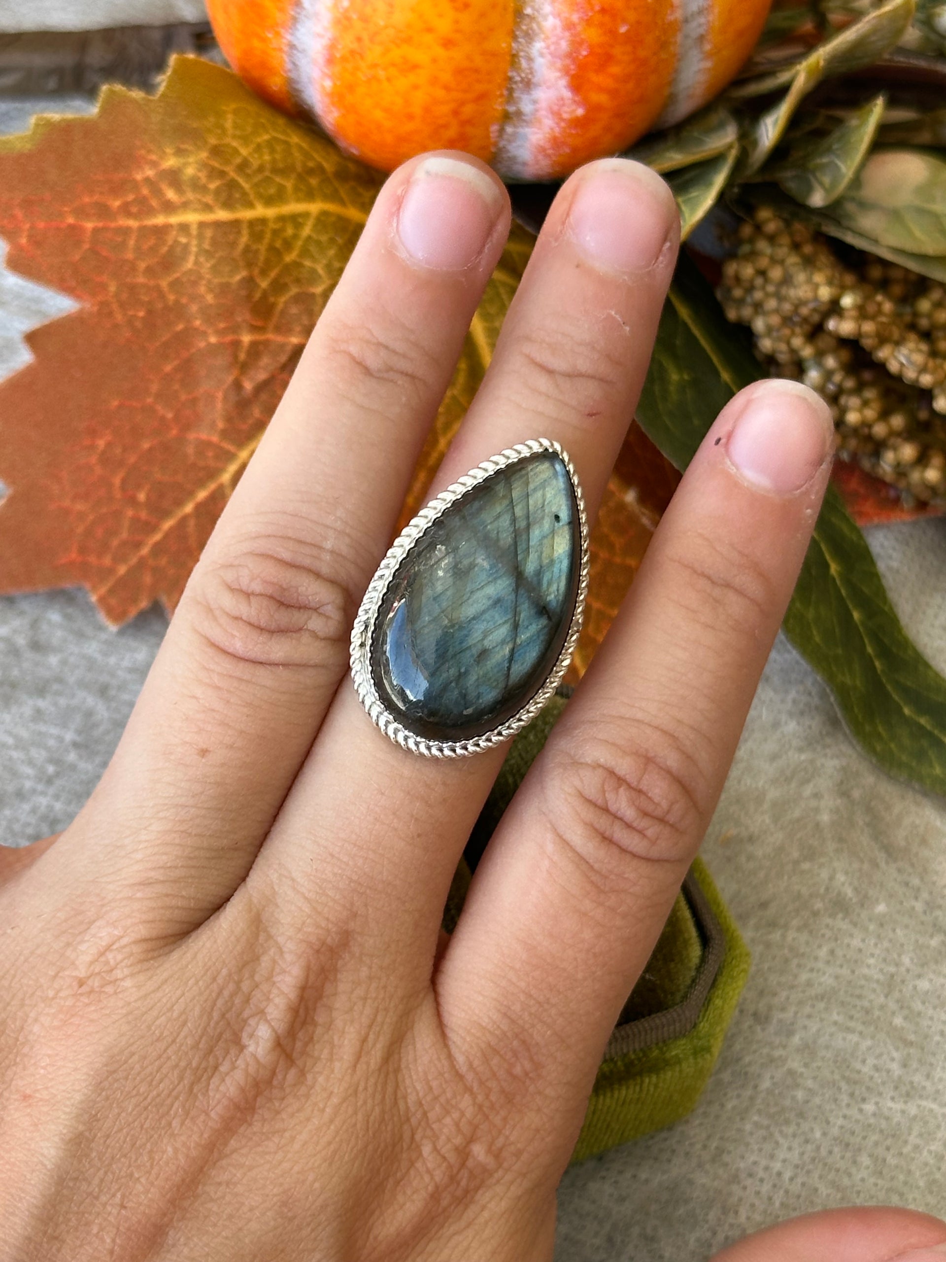 Reda Galvan Labradorite & Sterling Silver Ring Size 6.75
