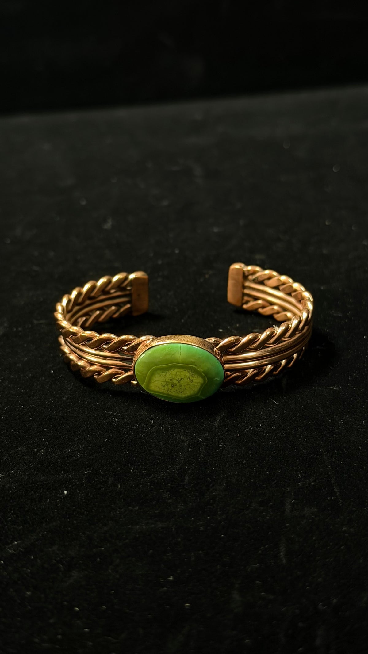 Navajo Made Kingman Turquoise & Copper Cuff Bracelet