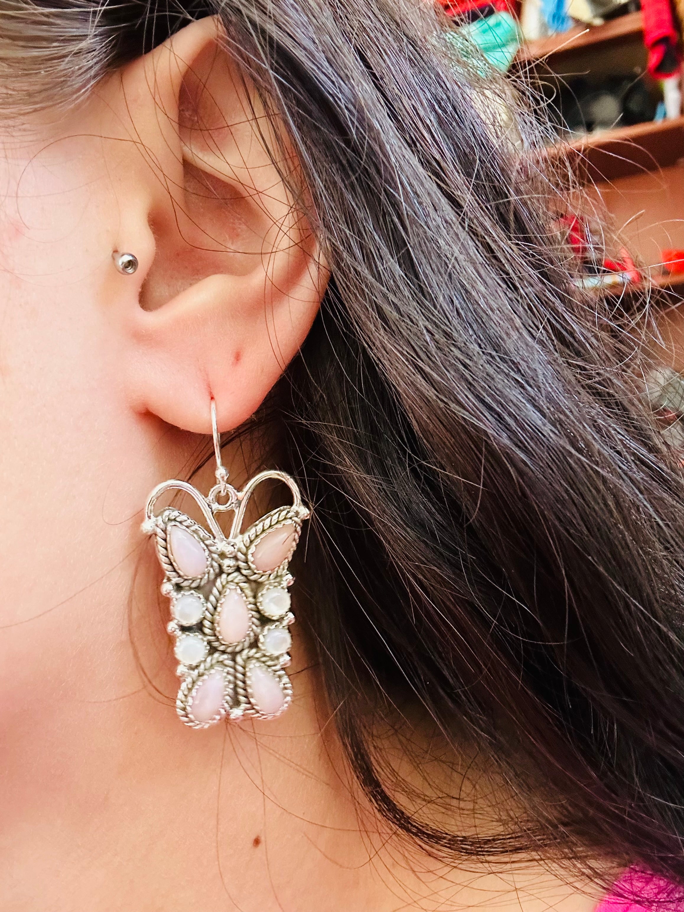 TTD “K’aalógii” Multi Stone & Sterling Silver Dangle Earrings