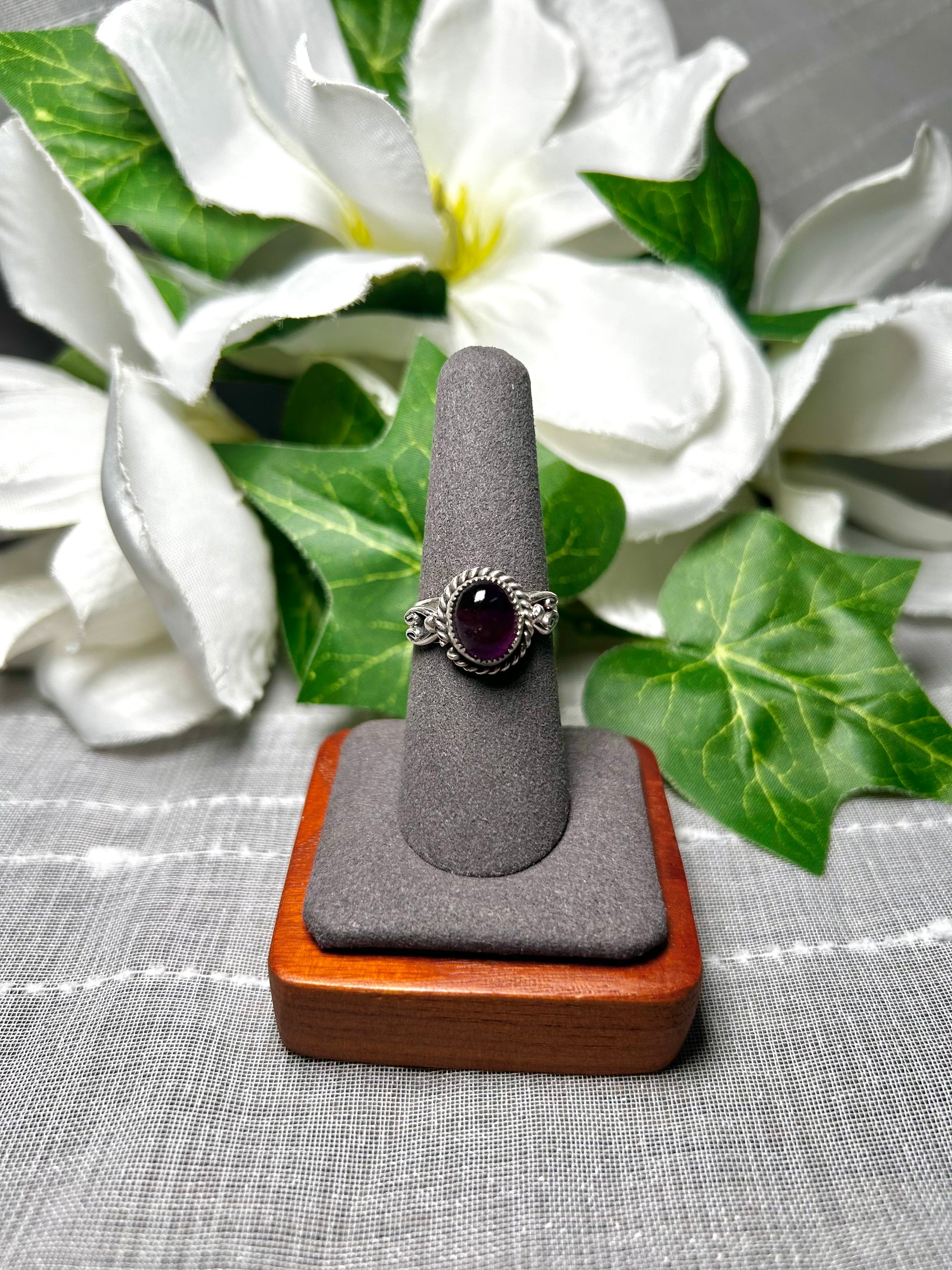 Navajo Made Amythst & Sterling Silver Ring