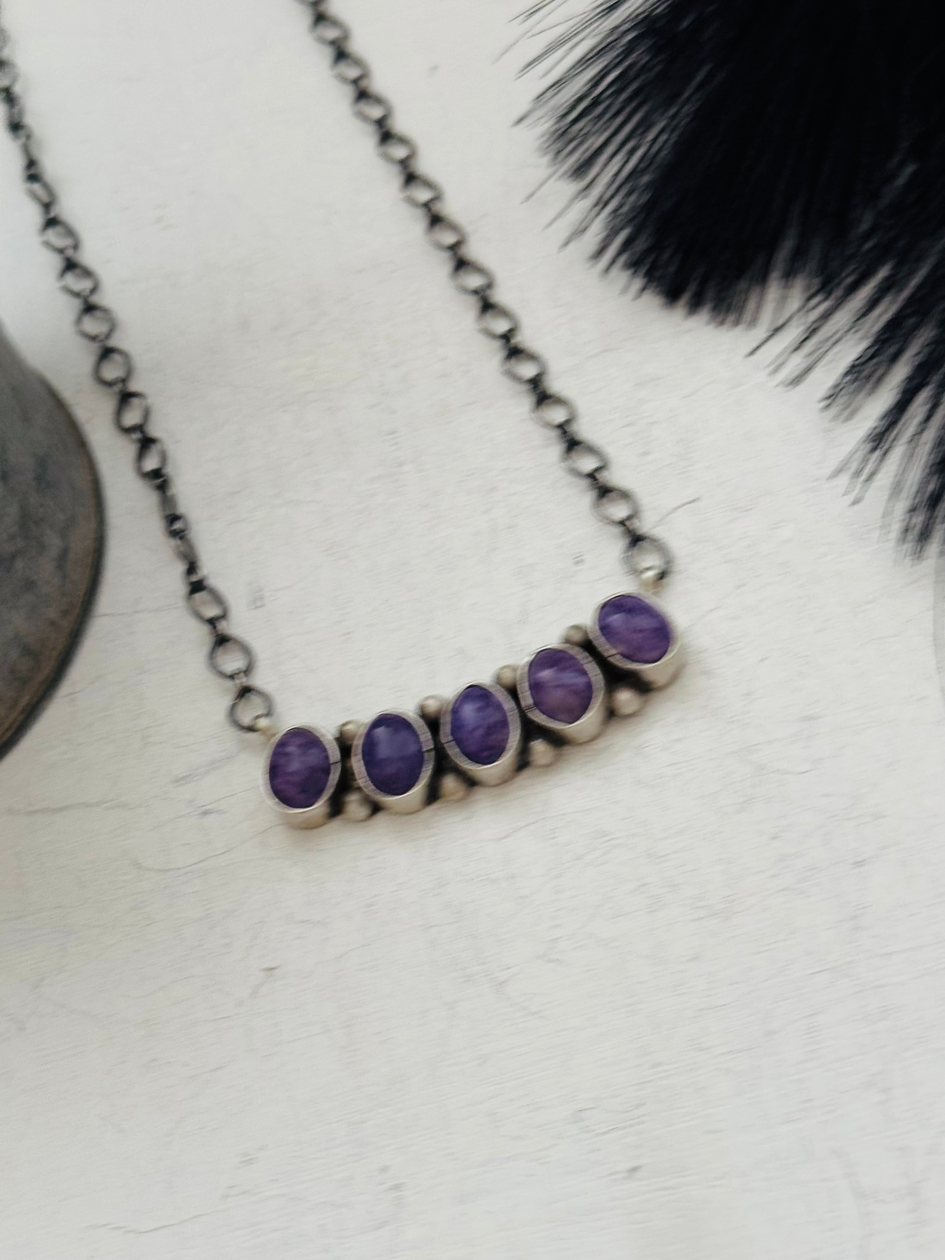 Timothy Yazzie Charoite & Sterling Silver Necklace