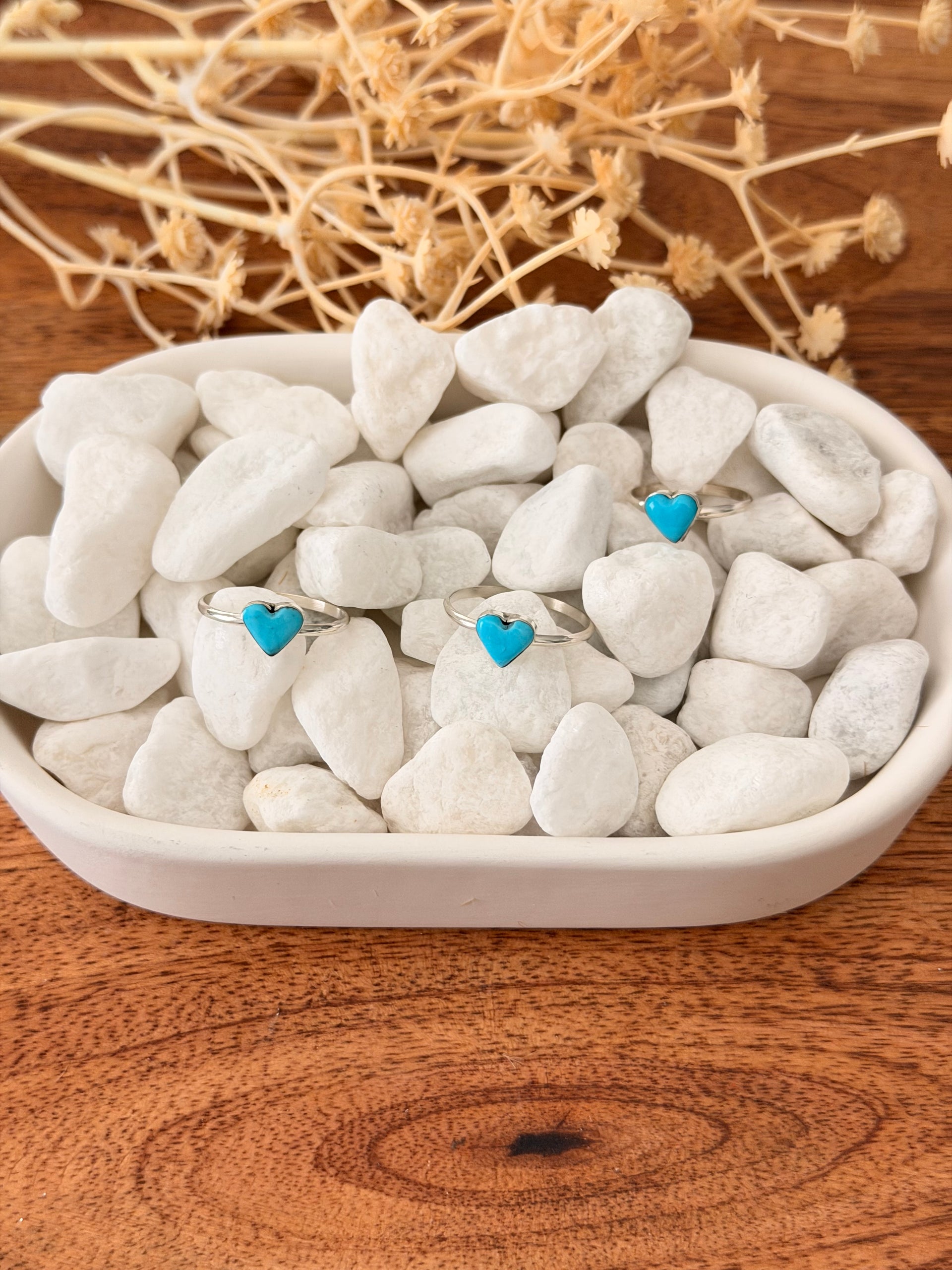 Zuni Made Turquoise & Sterling Silver Heart Ring