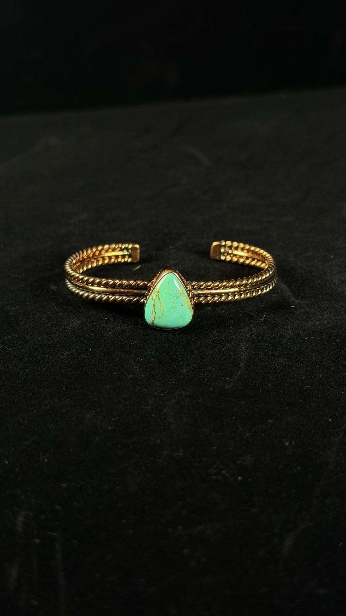 Navajo Made Kingman Turquoise & Copper Cuff Bracelet