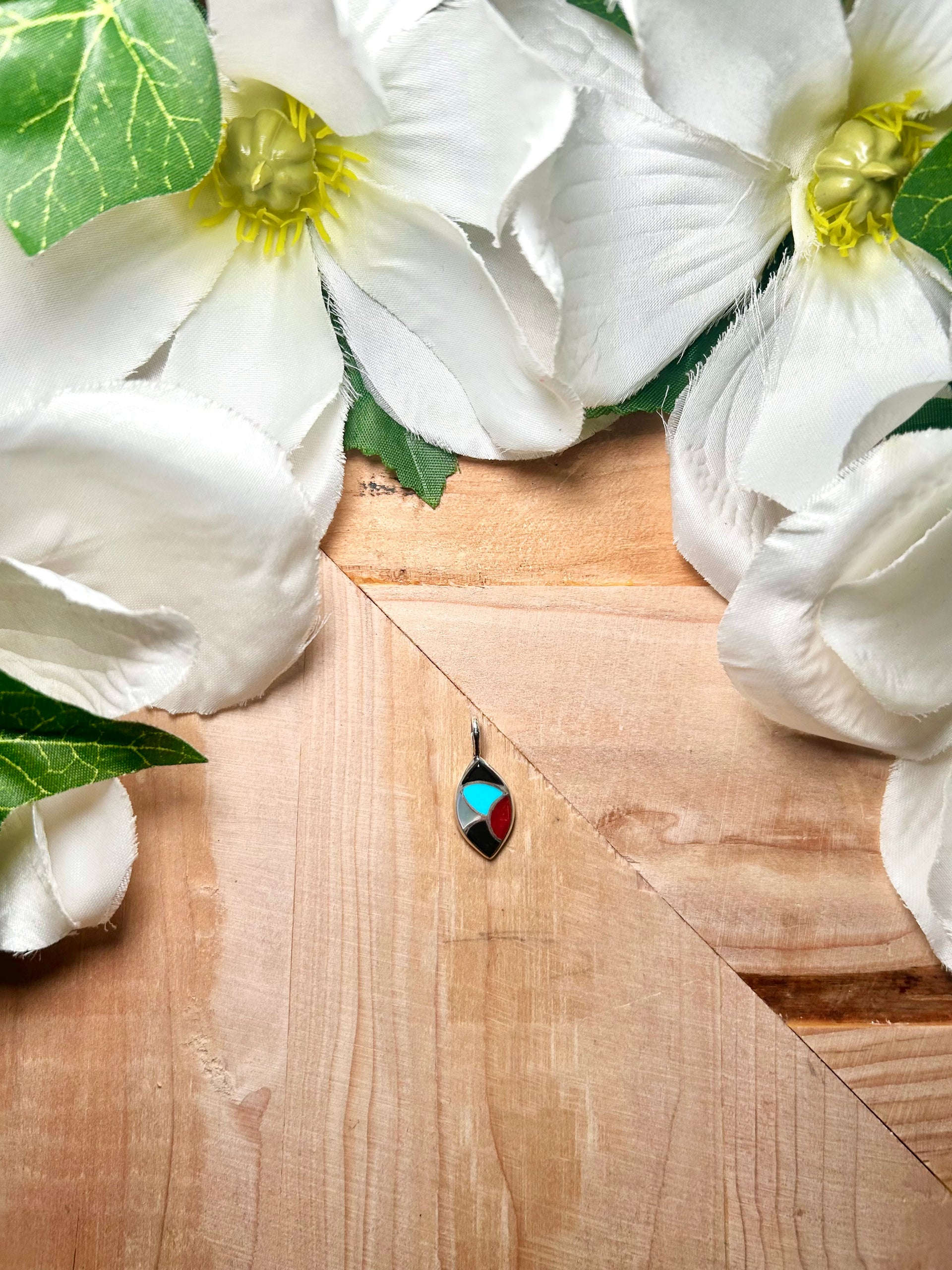 Zuni Multi Stone & Sterling Silver Pendant