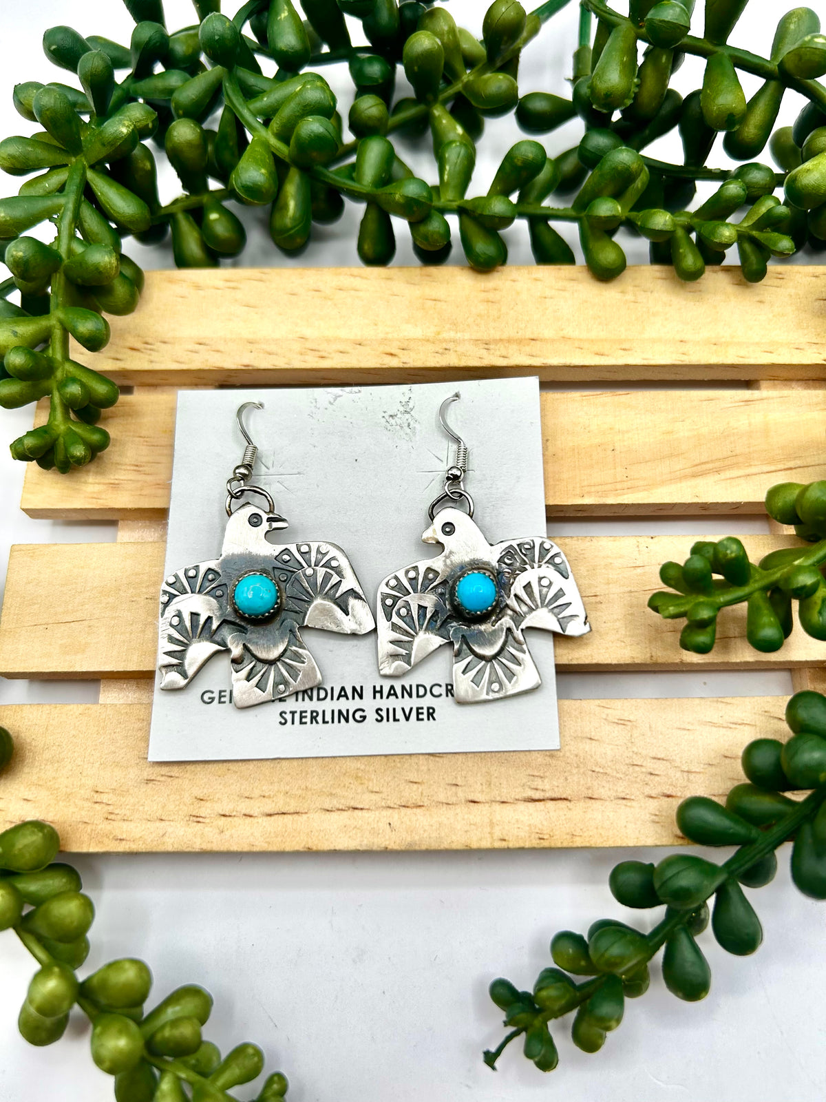 Richard Yazza Kingman Turquoise & Sterling Silver Post Earrings