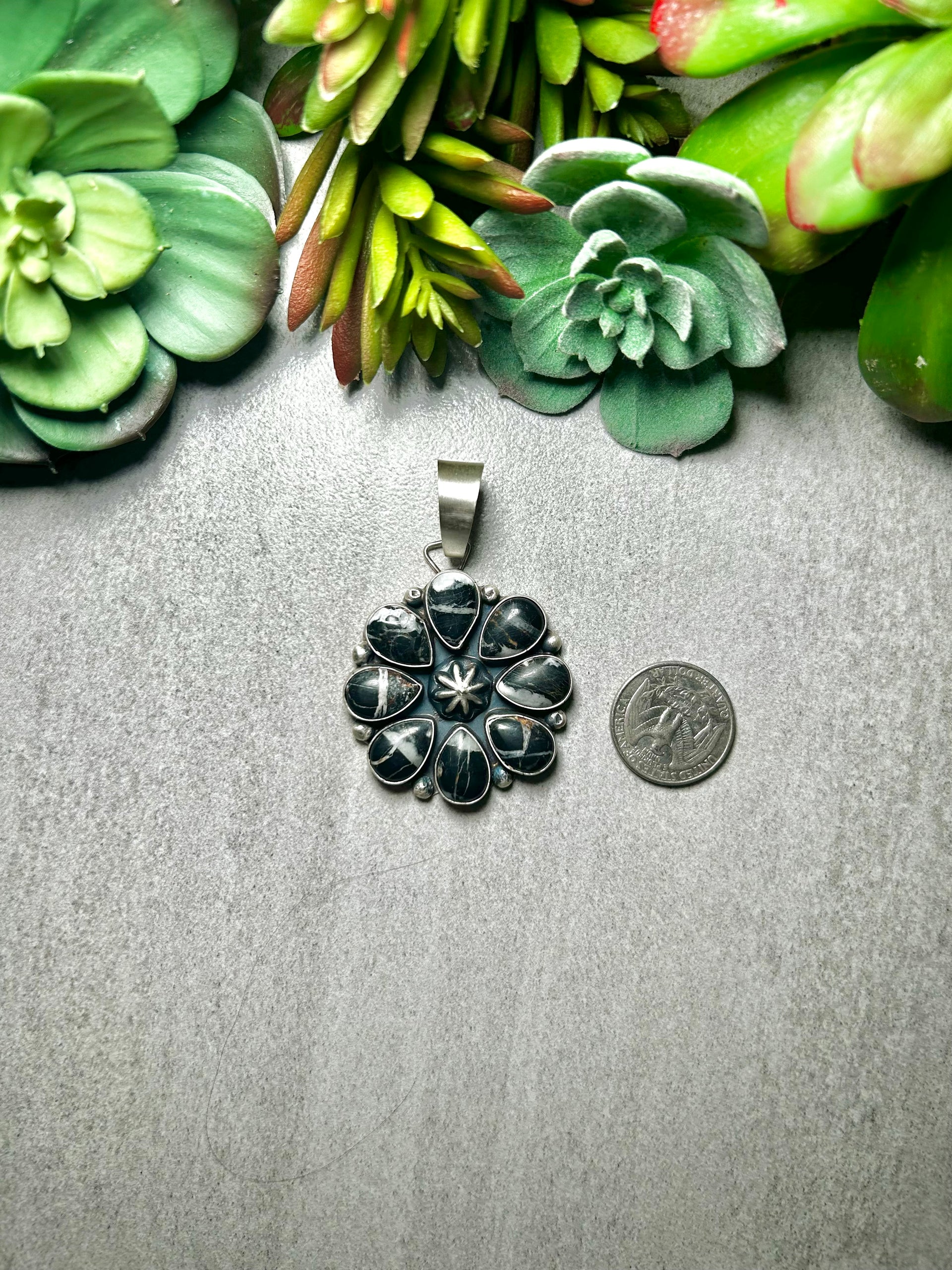 Rena Shelly White Buffalo & Sterling Silver Pendant