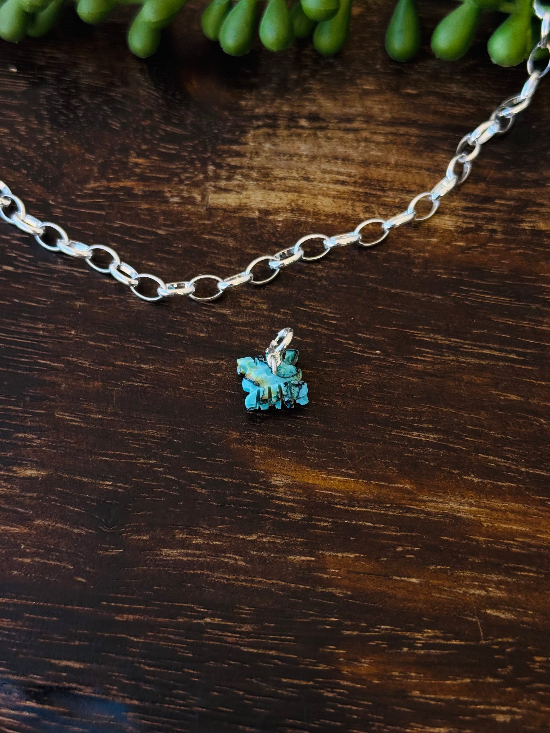 Navajo Made Mohave Turquoise & Sterling Silver Charms