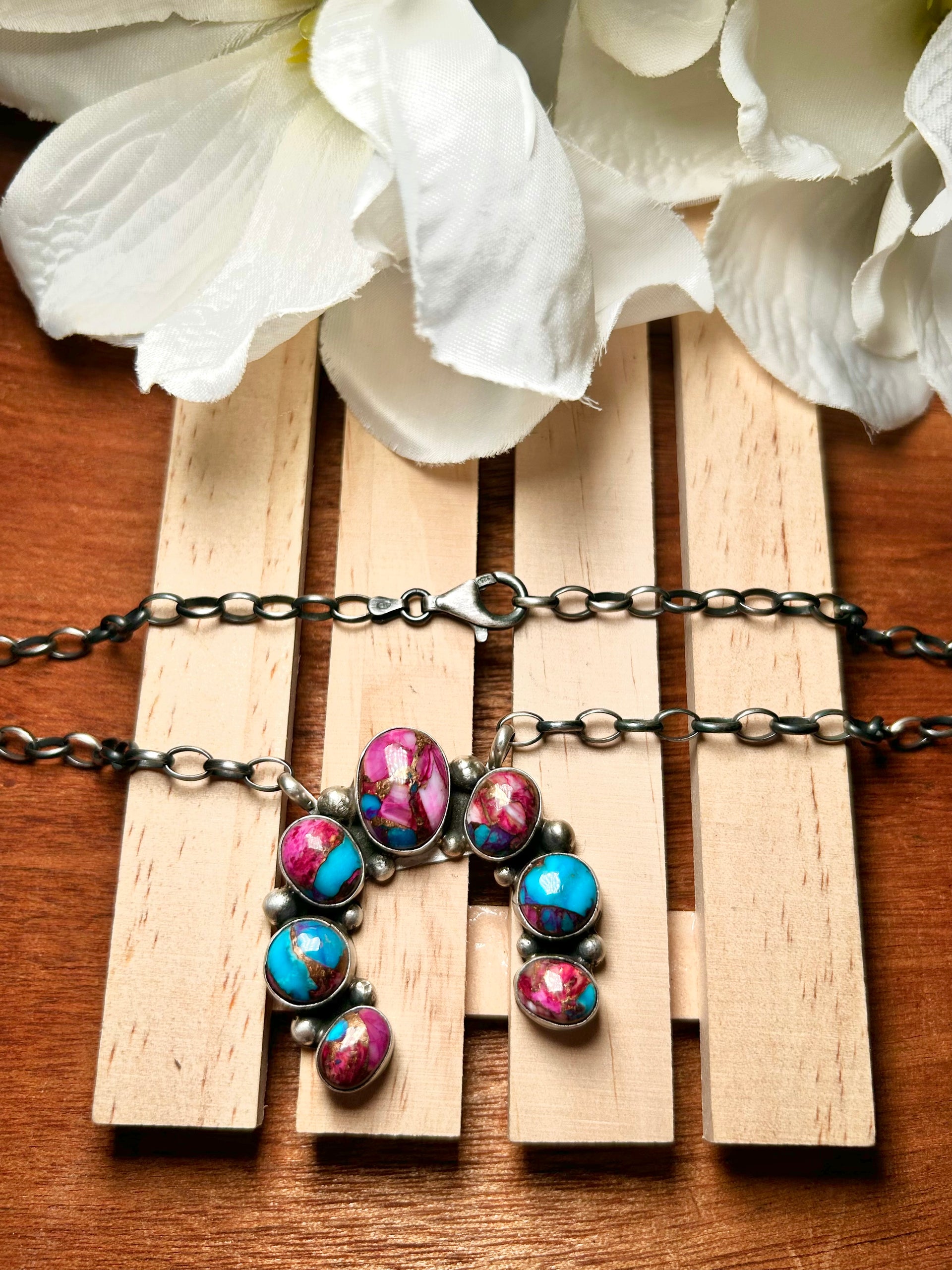 Augustine Largo Made Purple Mojave Turquoise & Sterling Silver Necklace