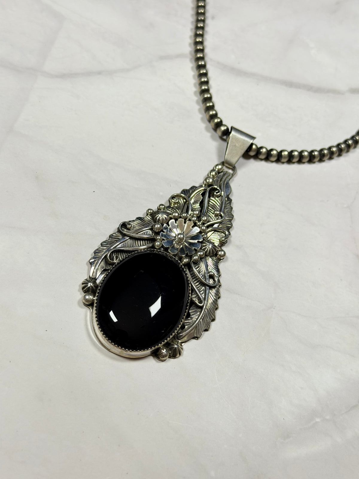 Gilbert Smith Onyx & Sterling Silver Pendant