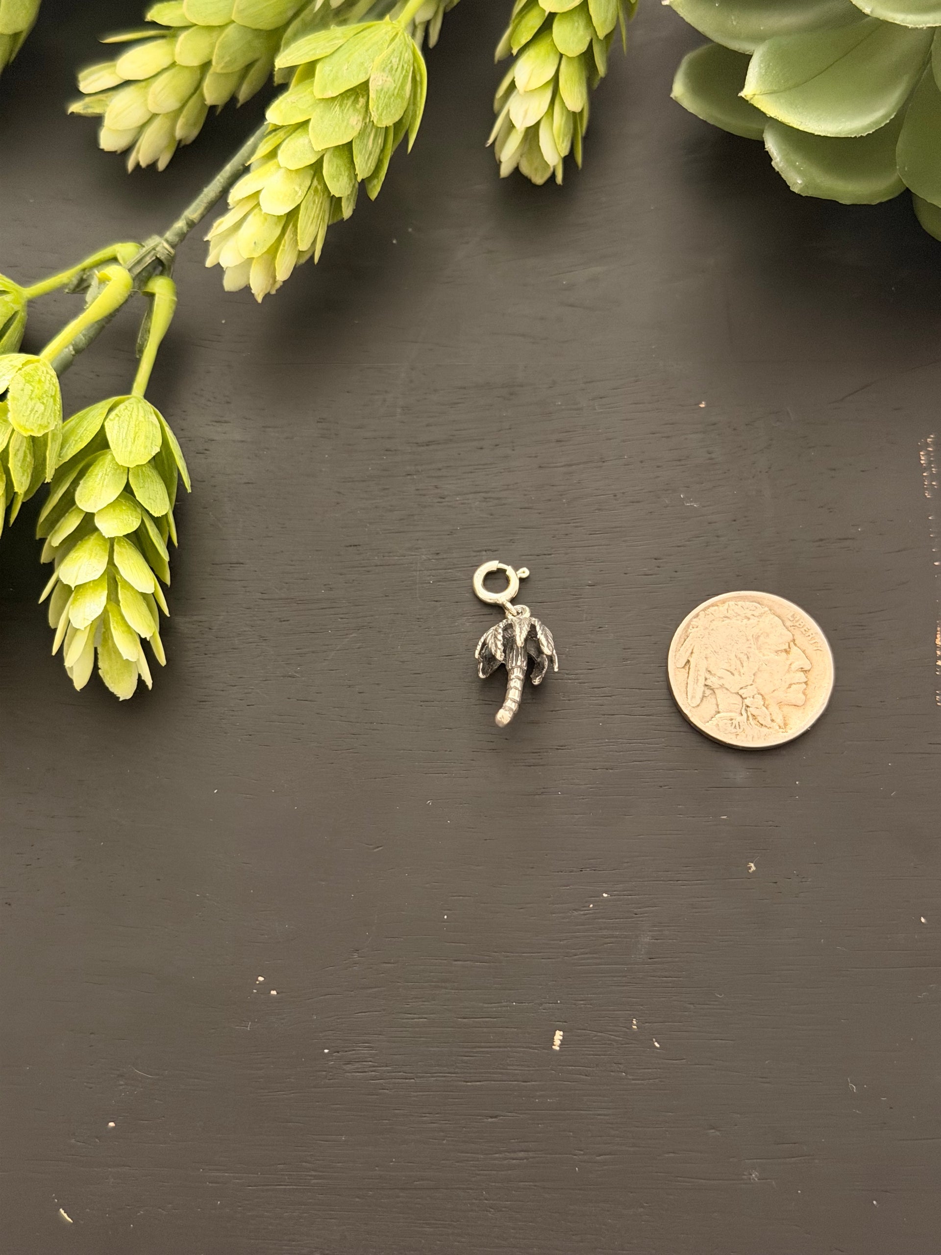 Navajo Made Sterling Silver Palm Tree Cast Charms