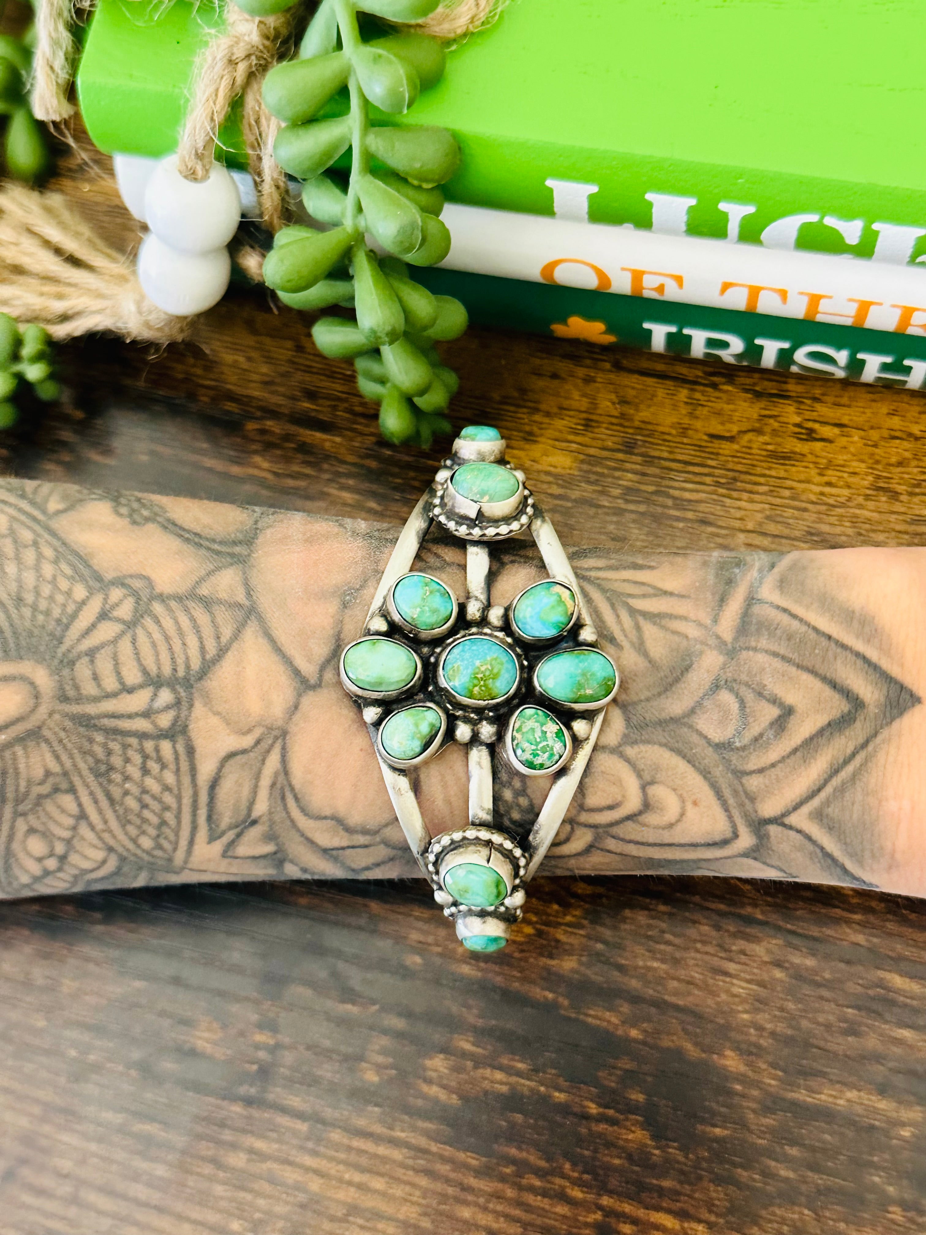 Shelia Becenti Sonoran Mountain Turquoise & Sterling Silver Cuff Bracelet