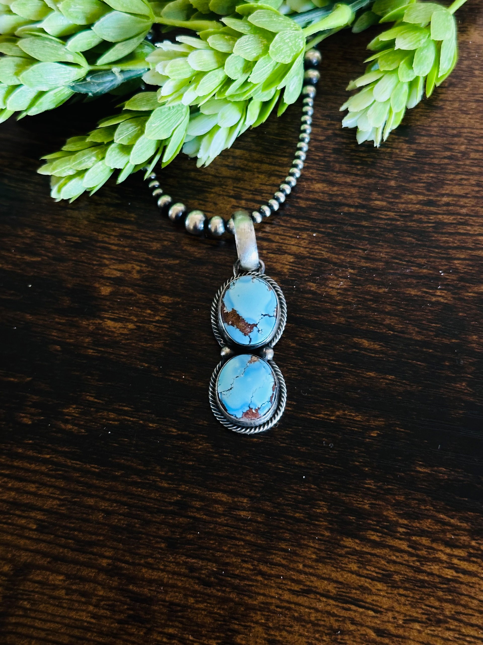 Darrin Livingston Golden Hills Turquoise & Sterling Silver Pendant