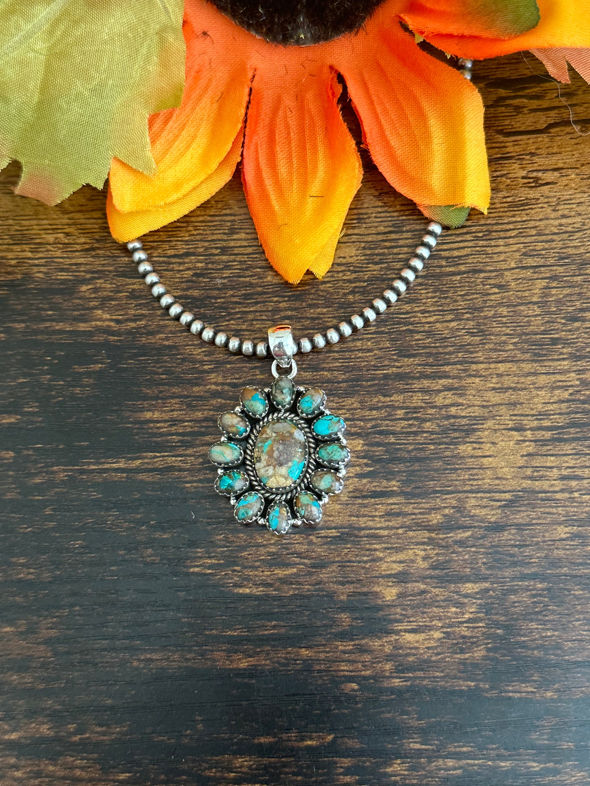 Southwest Handmade Sterling Silver Cluster Pendant