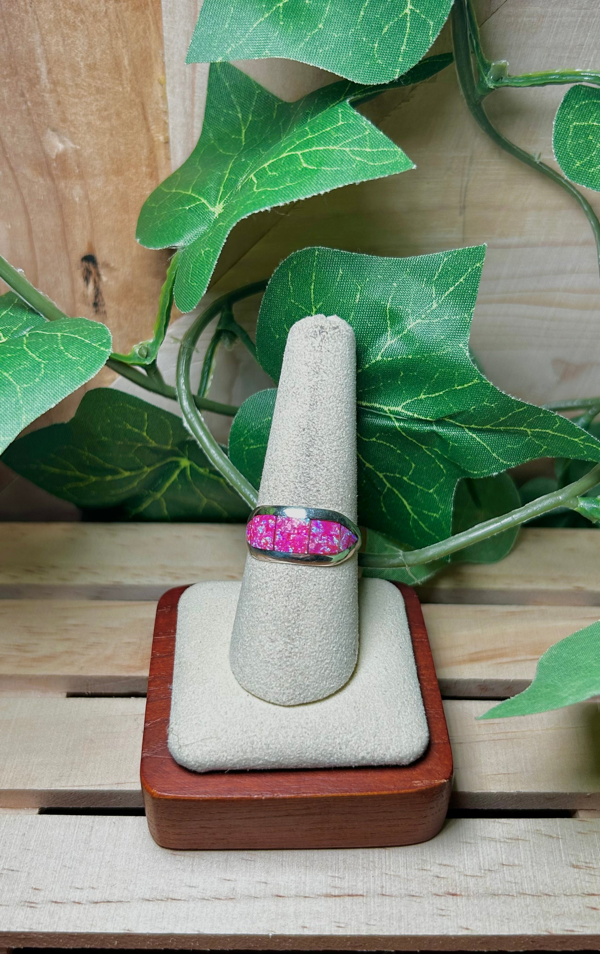 Navajo Made Opal & Sterling Sliver Cluster Ring