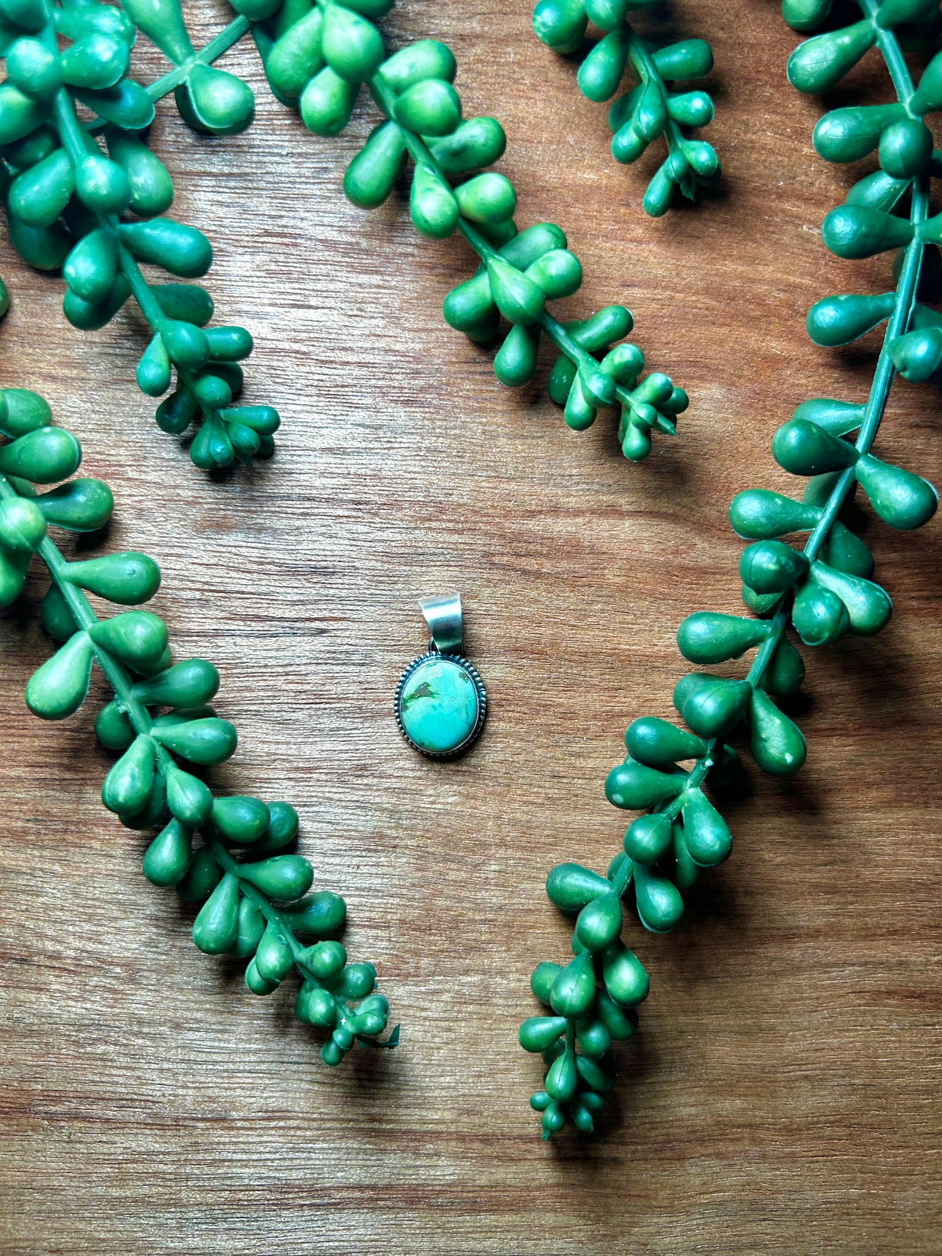 Navajo Made Sonoran Gold Turquoise & Sterling Silver Pendant