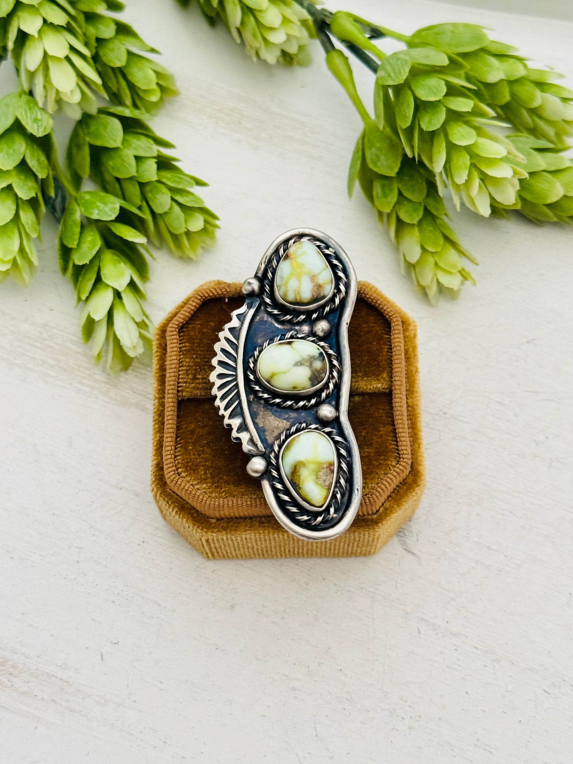 Jimmy Garcia Palomino Variscite & Sterling Silver Ring Size 7