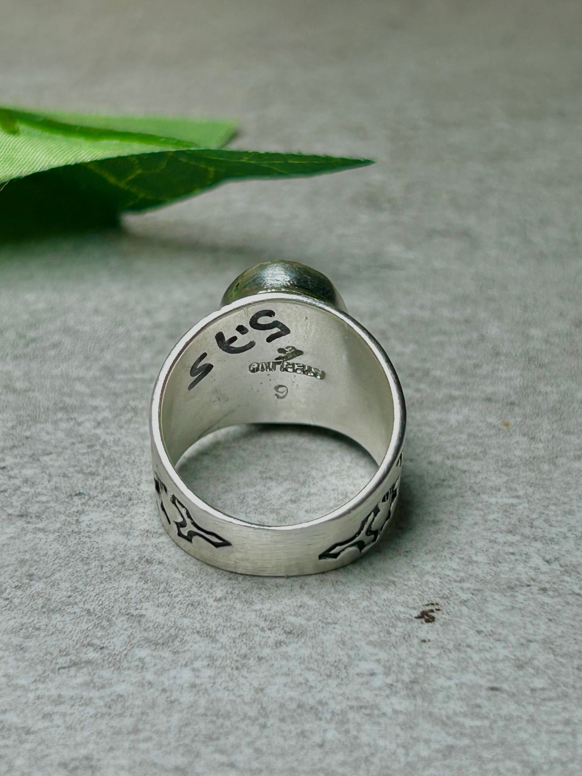 Kobe Martinez Kingman Turquoise & Sterling Silver Ring Size 5.5