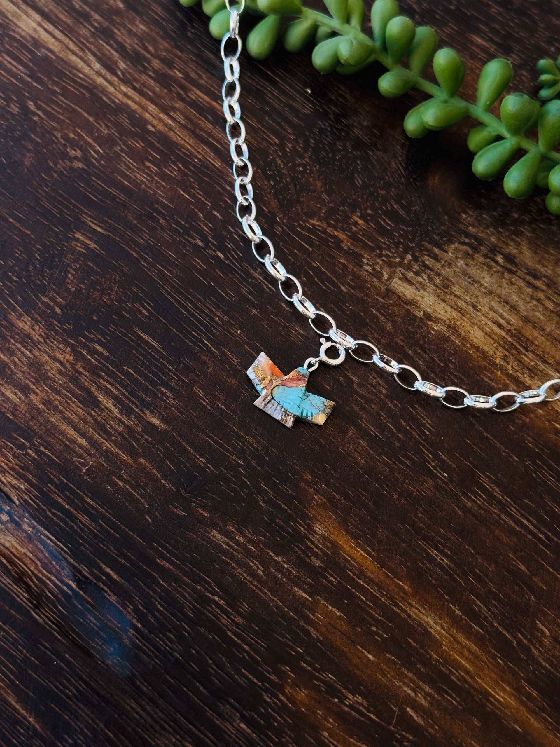 (Navajo Made Mohave Turquoise & Sterling Silver Charms