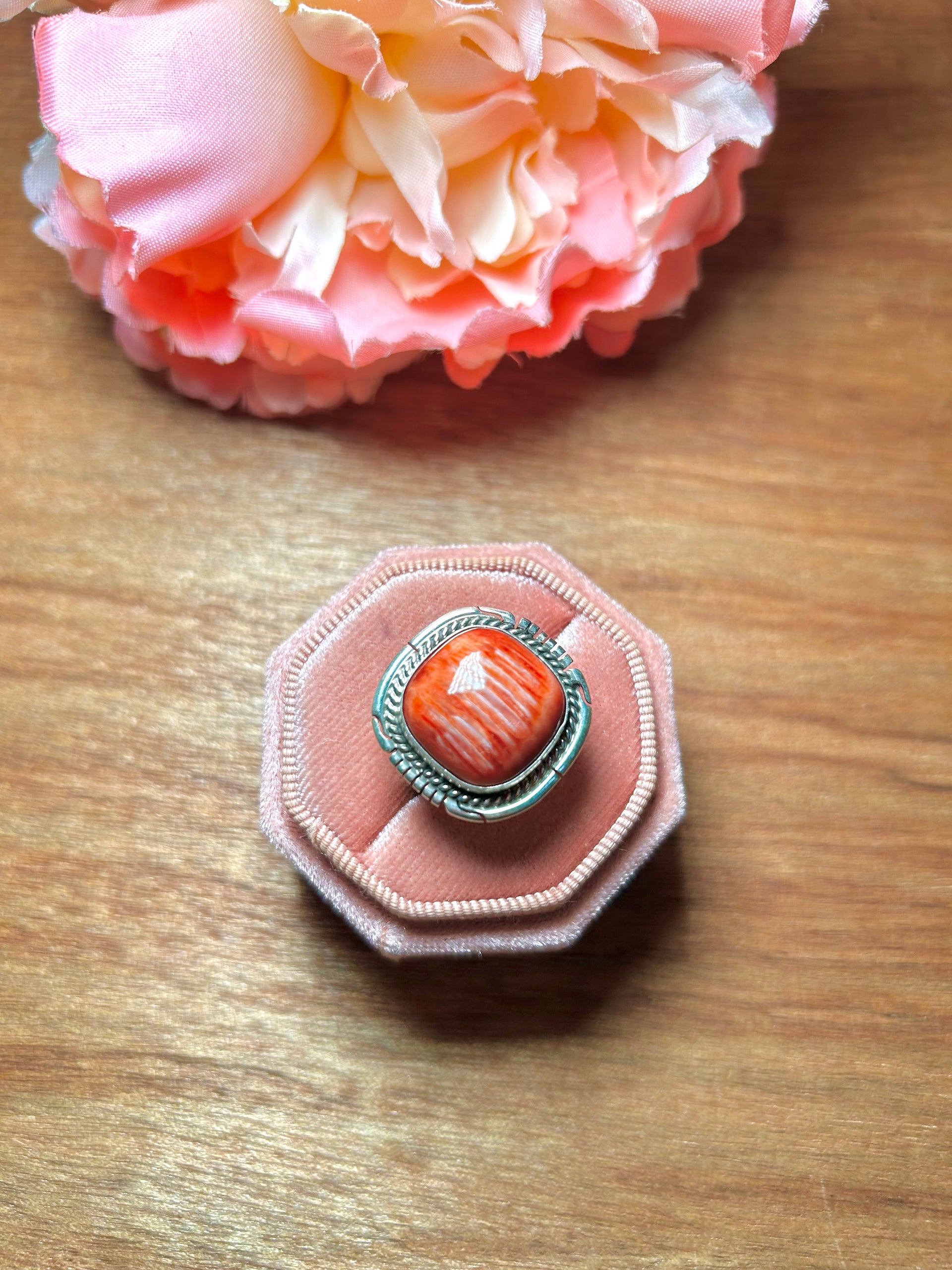 Dane Skeets Spiny Oyster & Sterling Silver Ring