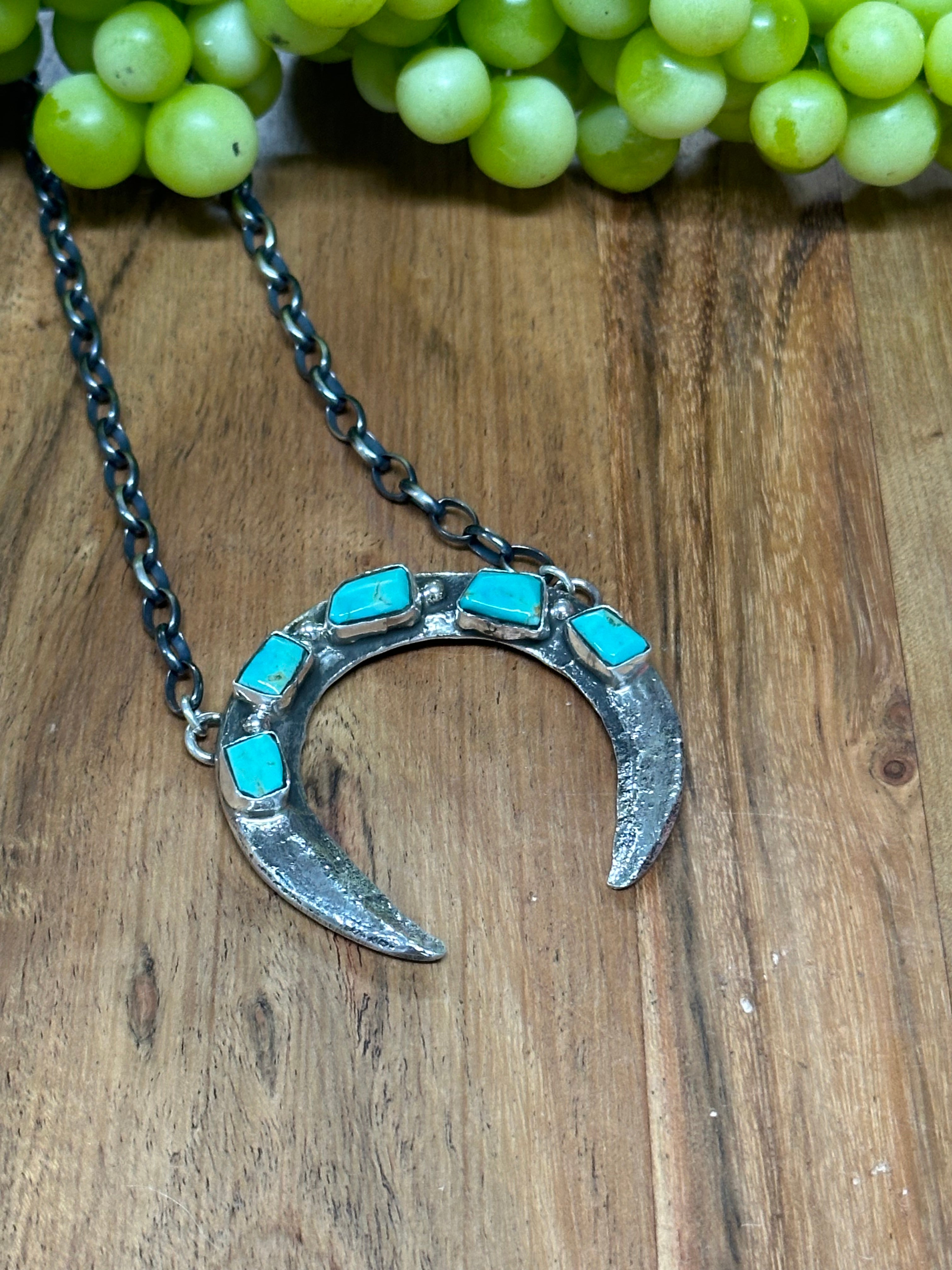 Jude Candalaria Royston Turquoise & Sterling Silver Naja Necklace