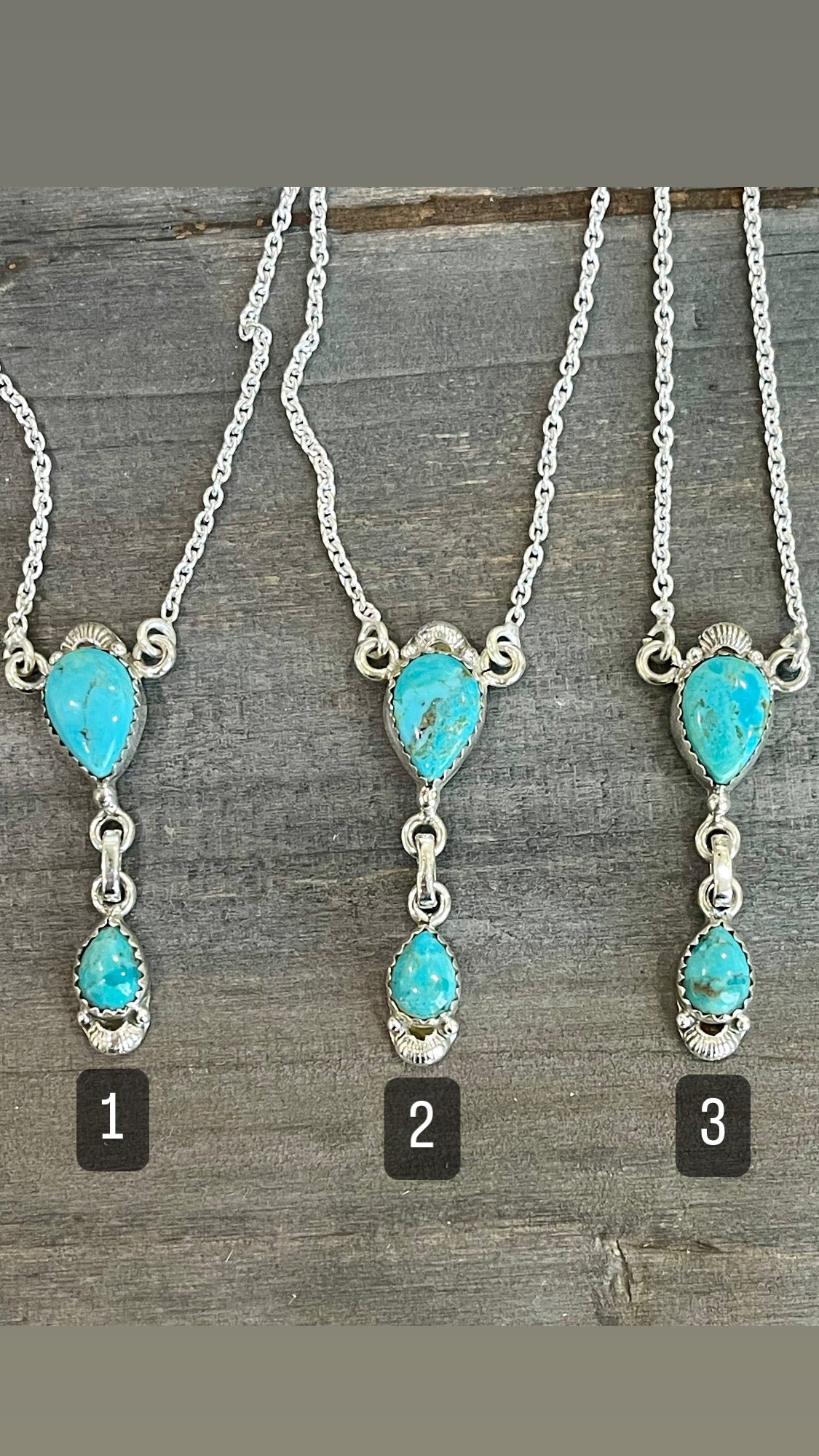 Southwest Handmade Kingman Turquoise & Sterling Silver Chain Necklace