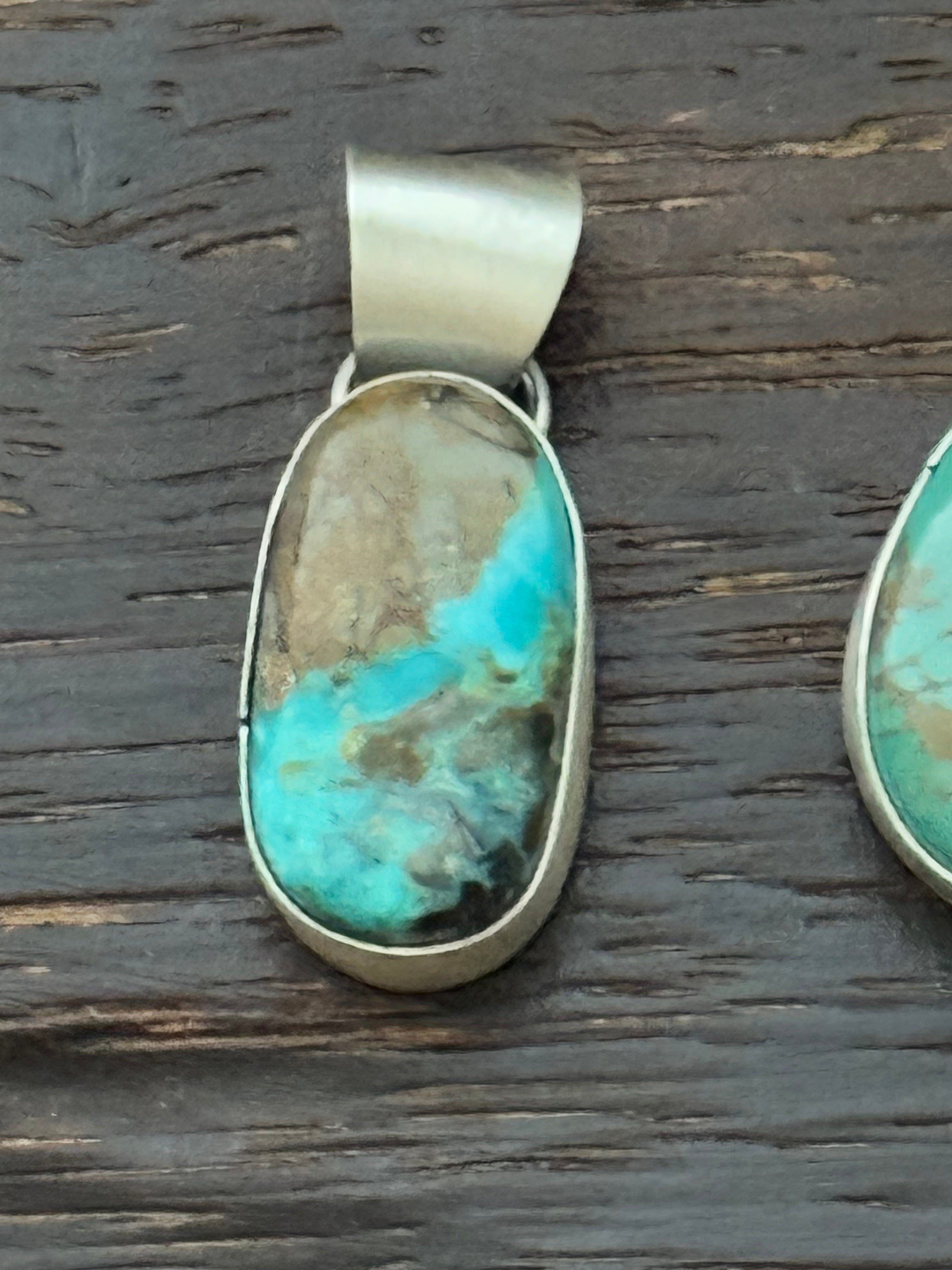 Navajo Made Royston Turquoise & Sterling Silver Pendant