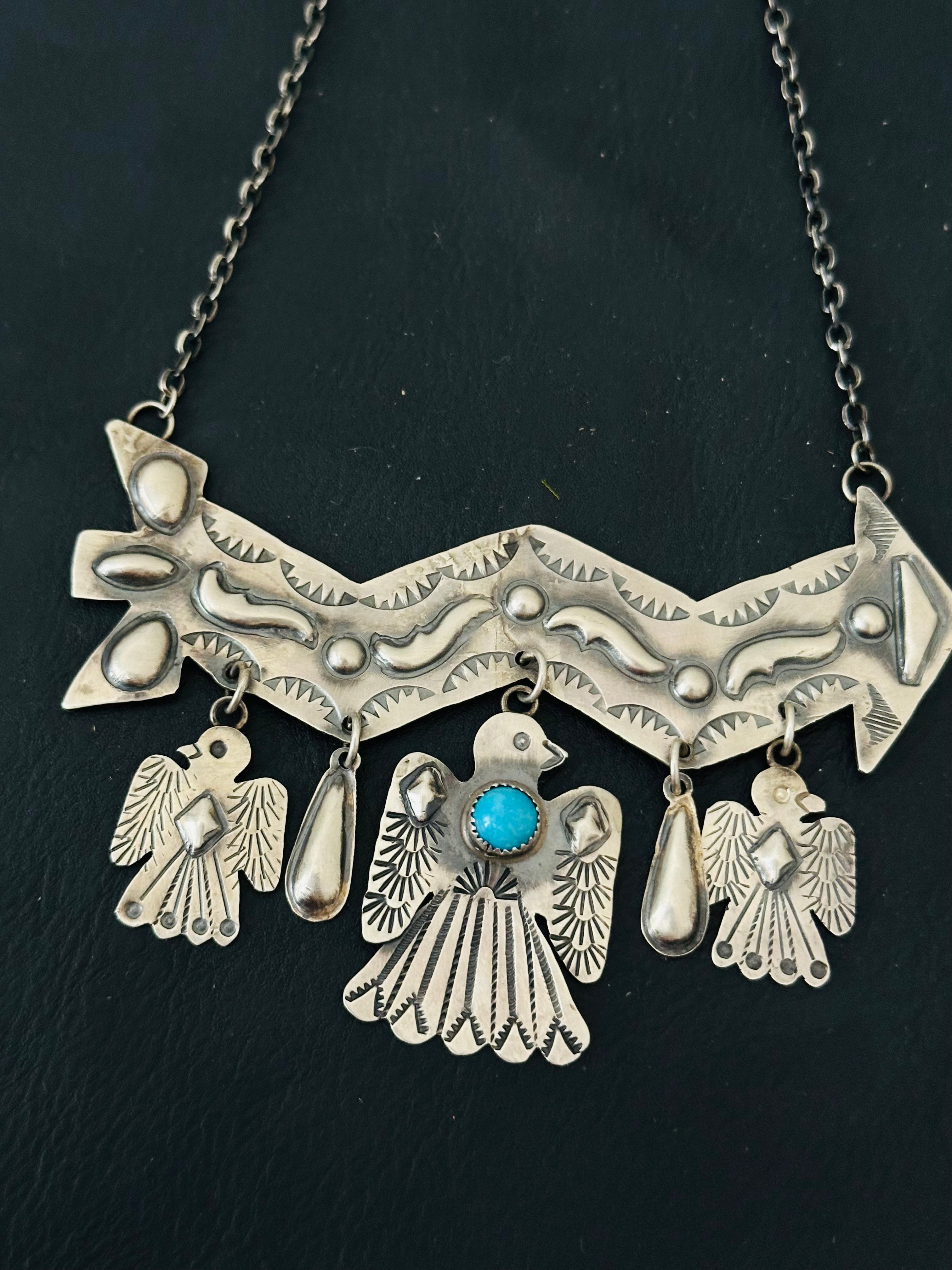 Timothy Yazzie Kingman Turquoise & Sterling Silver Necklace