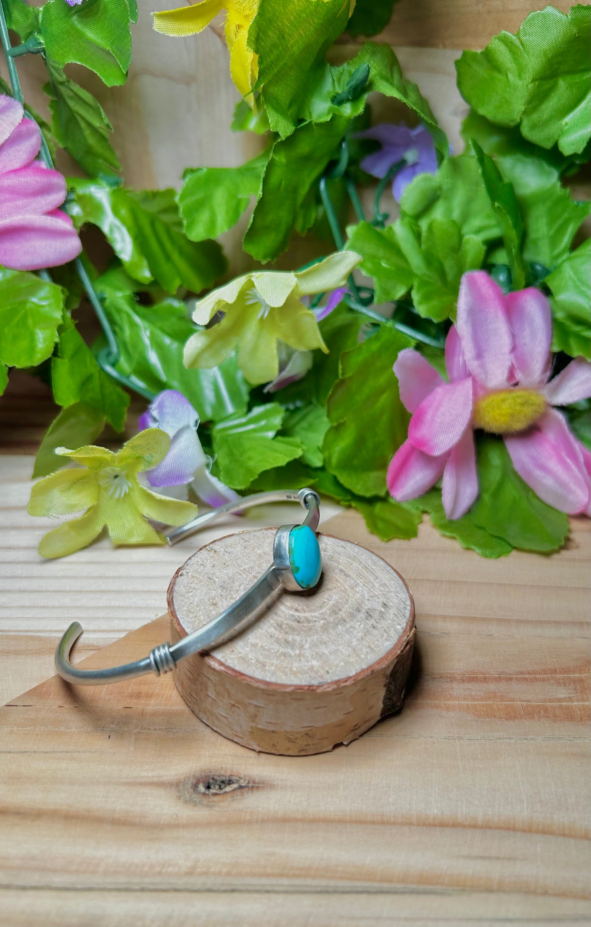 Navajo Made Kingman Turquoise & Sterling Silver Cuff Bracelet
