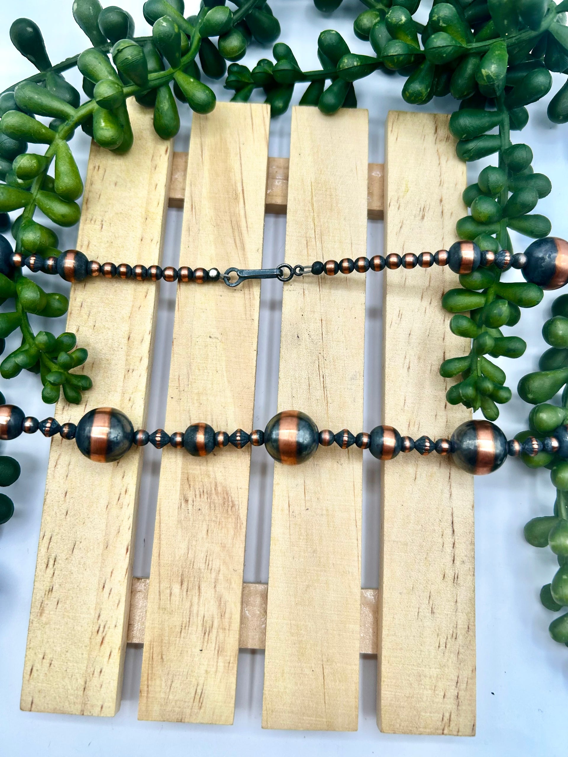 Navajo Made Strung Copper Necklace