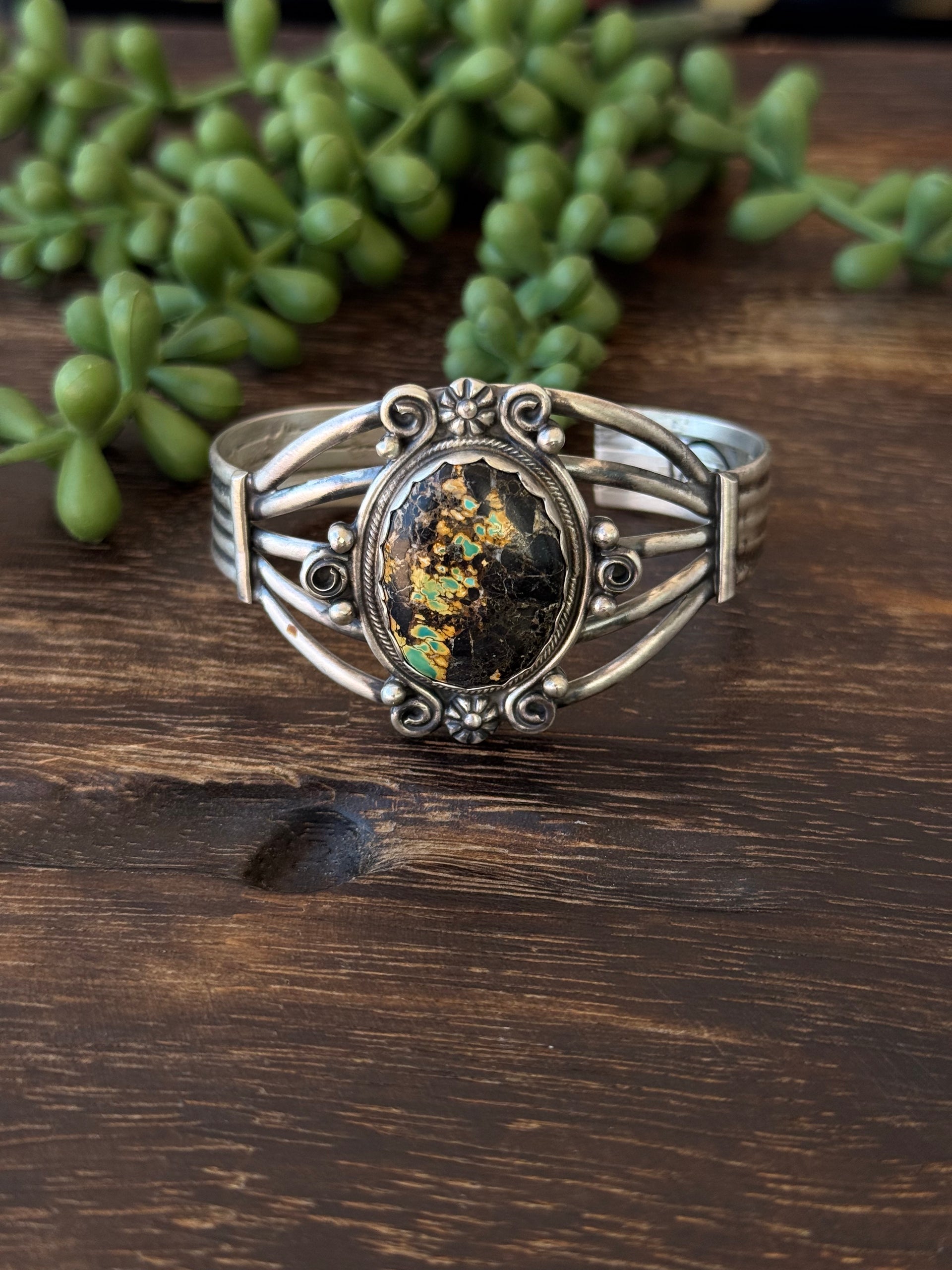 Jameson Hoskie Blackjack Turquoise & Sterling Silver Cuff Bracelet