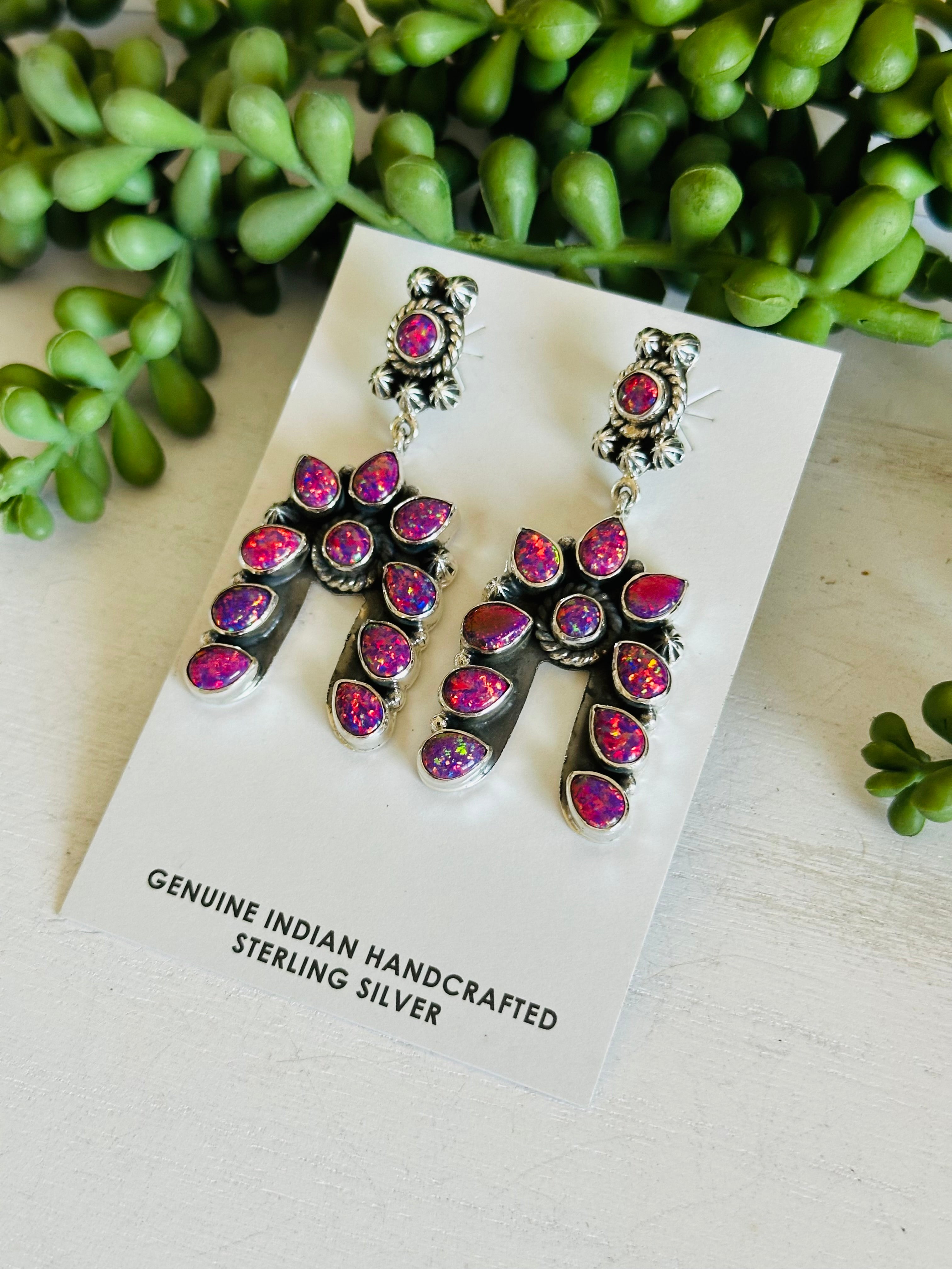 TTD “The Storm” Pink Opal & Sterling Silver Earrings