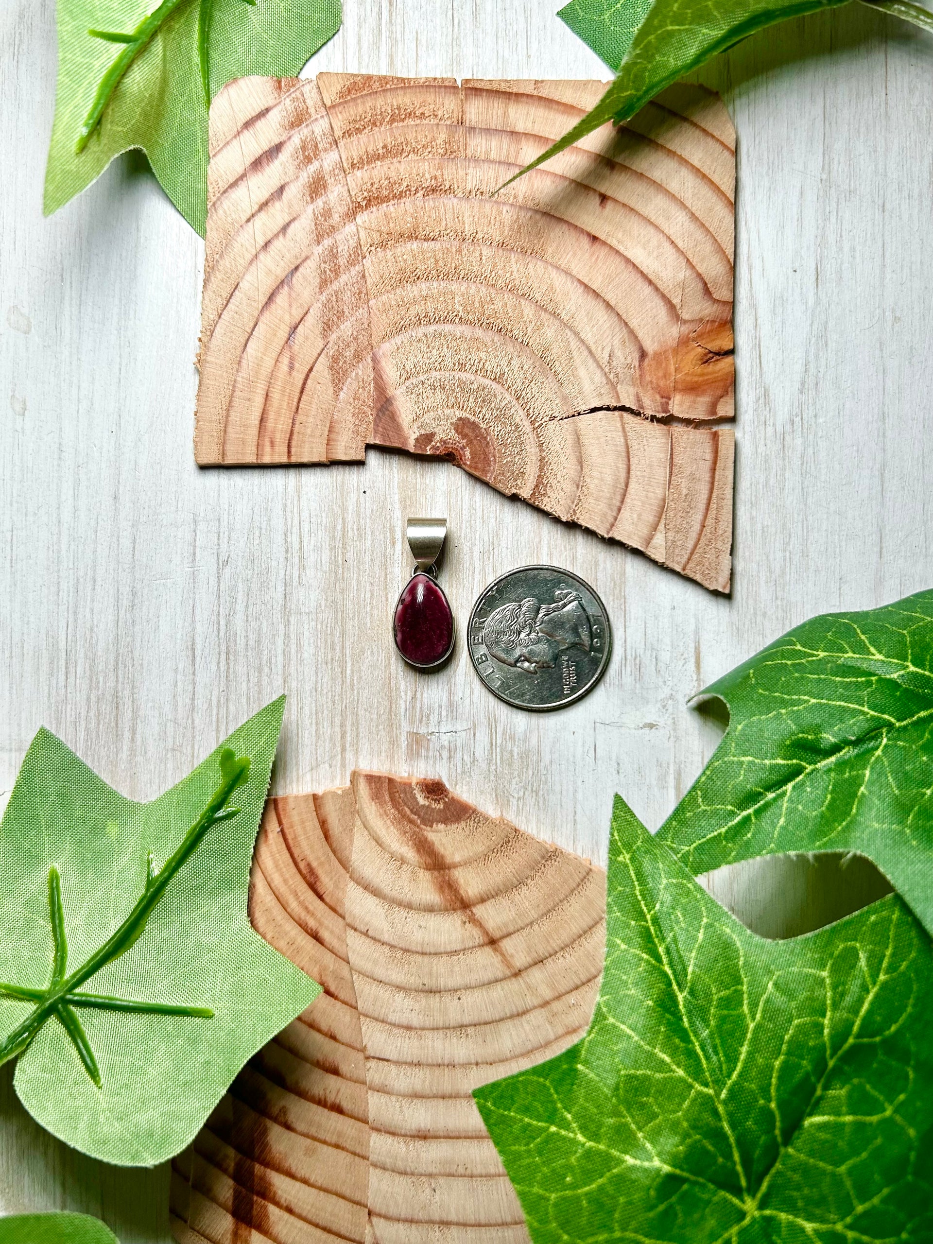 Navajo Made Purple Spiny Oyster & Sterling Silver Pendant