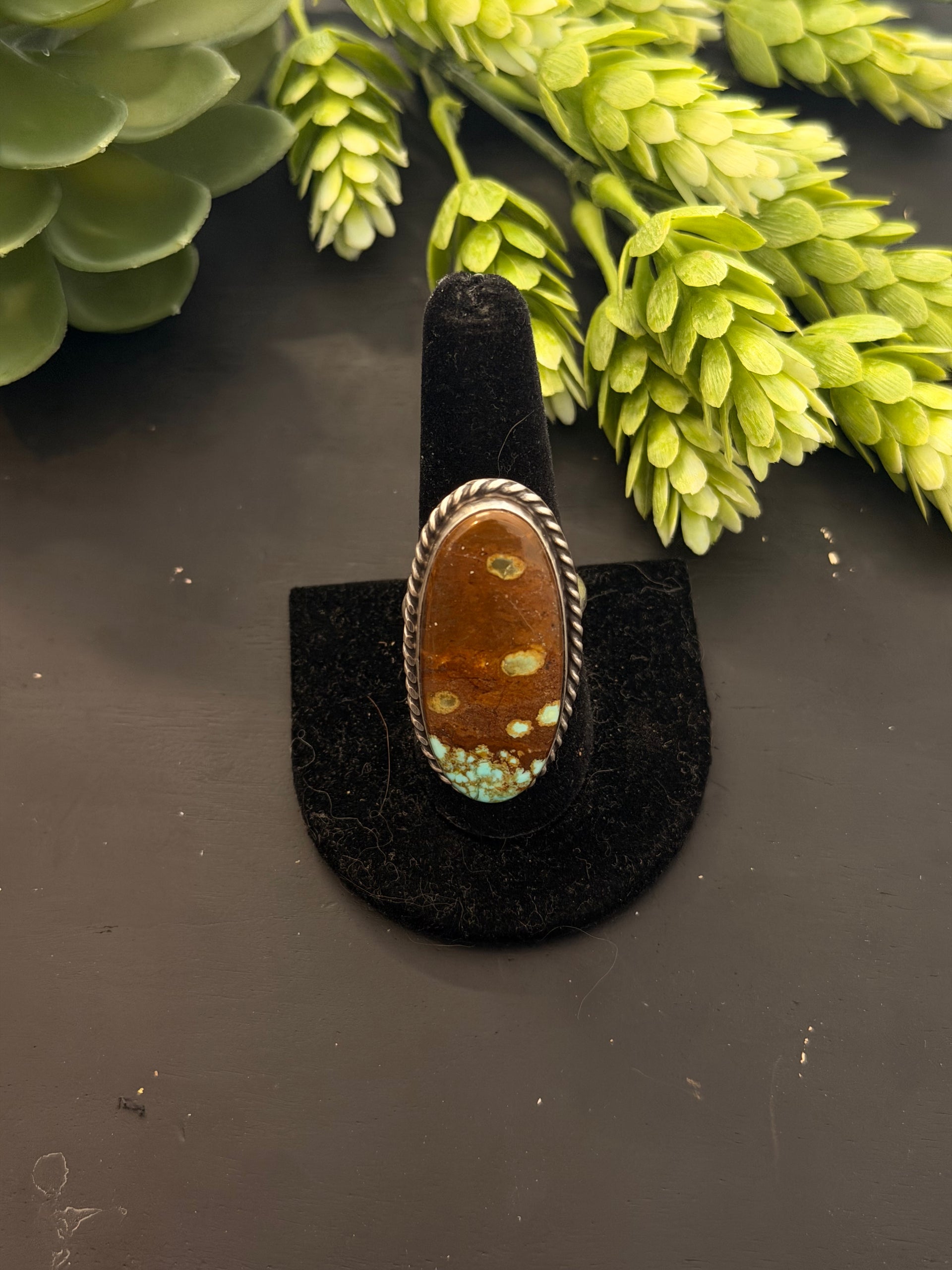 Chassity Belone Mine 8 Turquoise & Sterling Silver Adjustable Ring