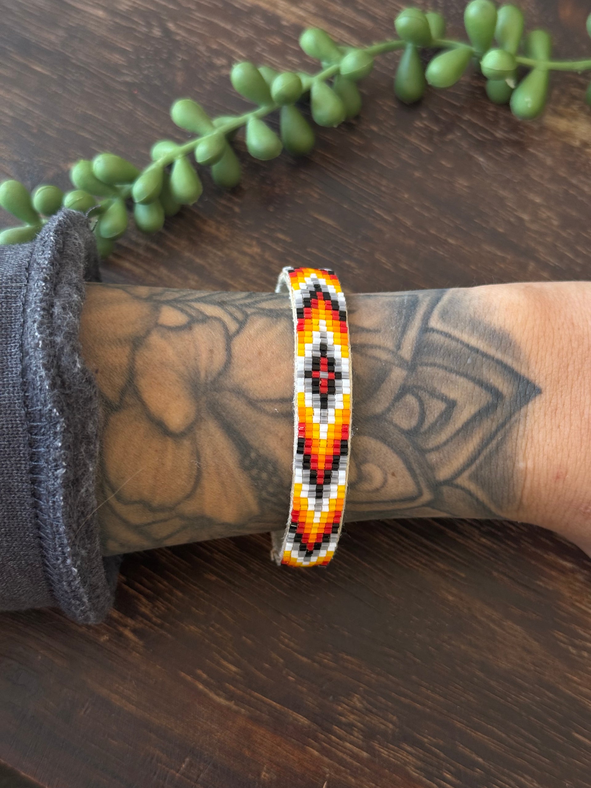 Navajo Made Beaded Cuff Bracelet