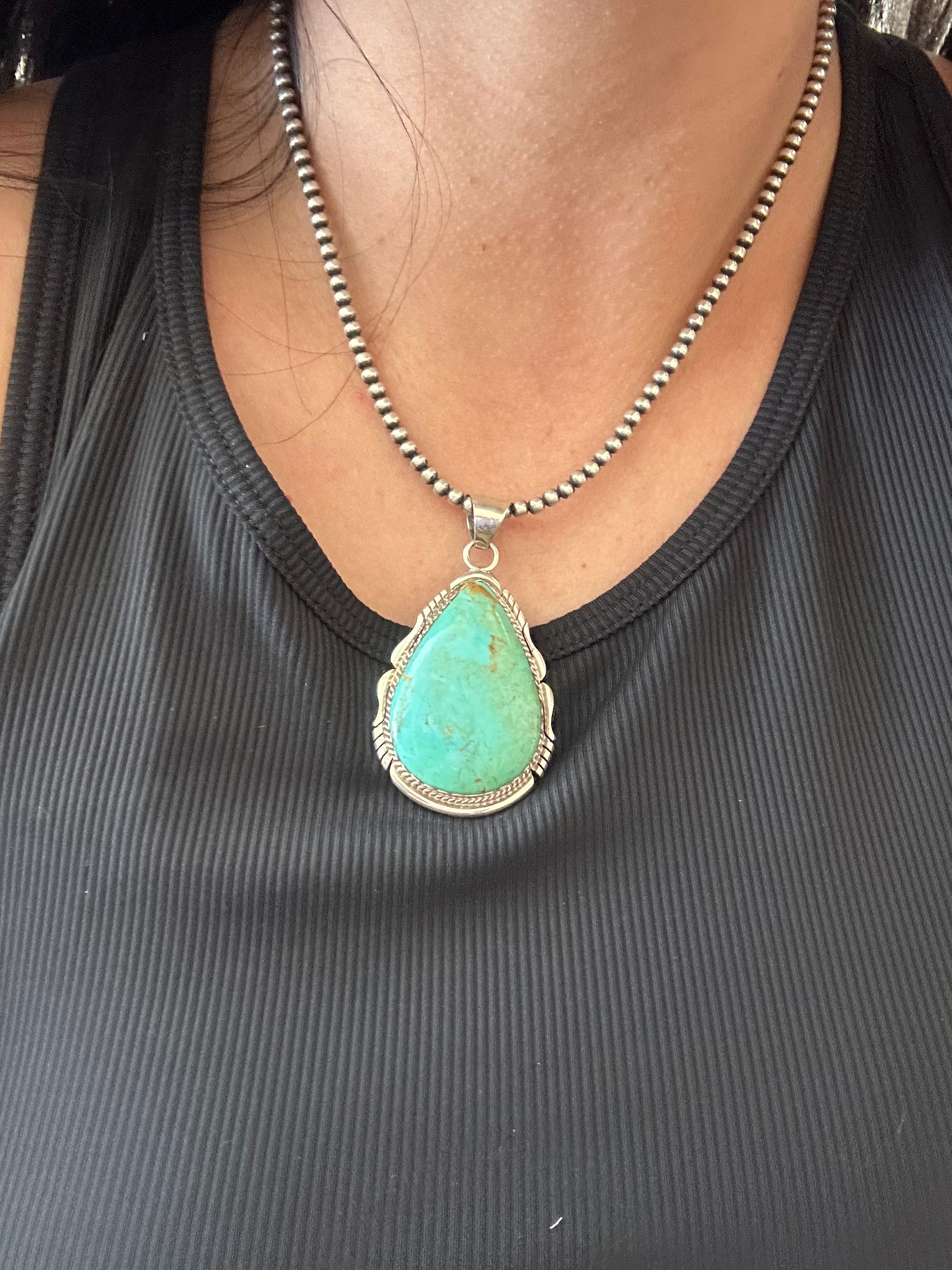 Elouise Kee Kingman Turquoise & Sterling Silver Pendant