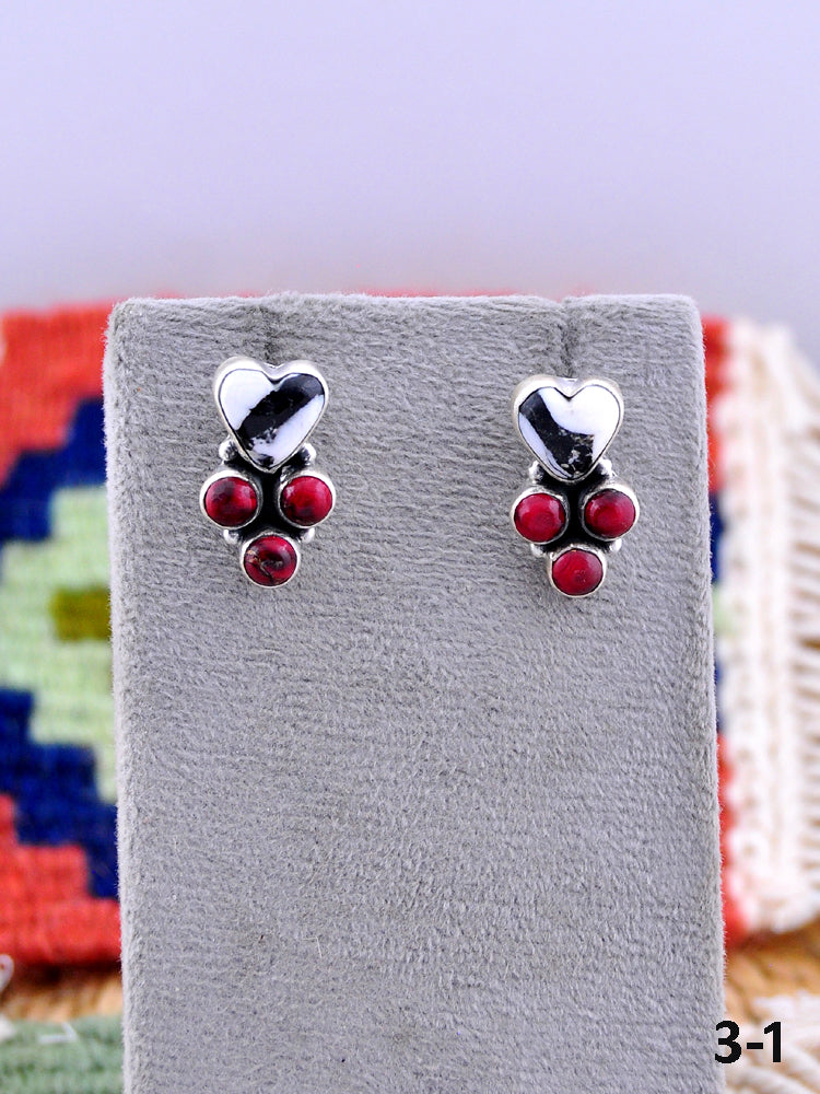 Southwest Made Multistone & Sterling Silver Post Earrings