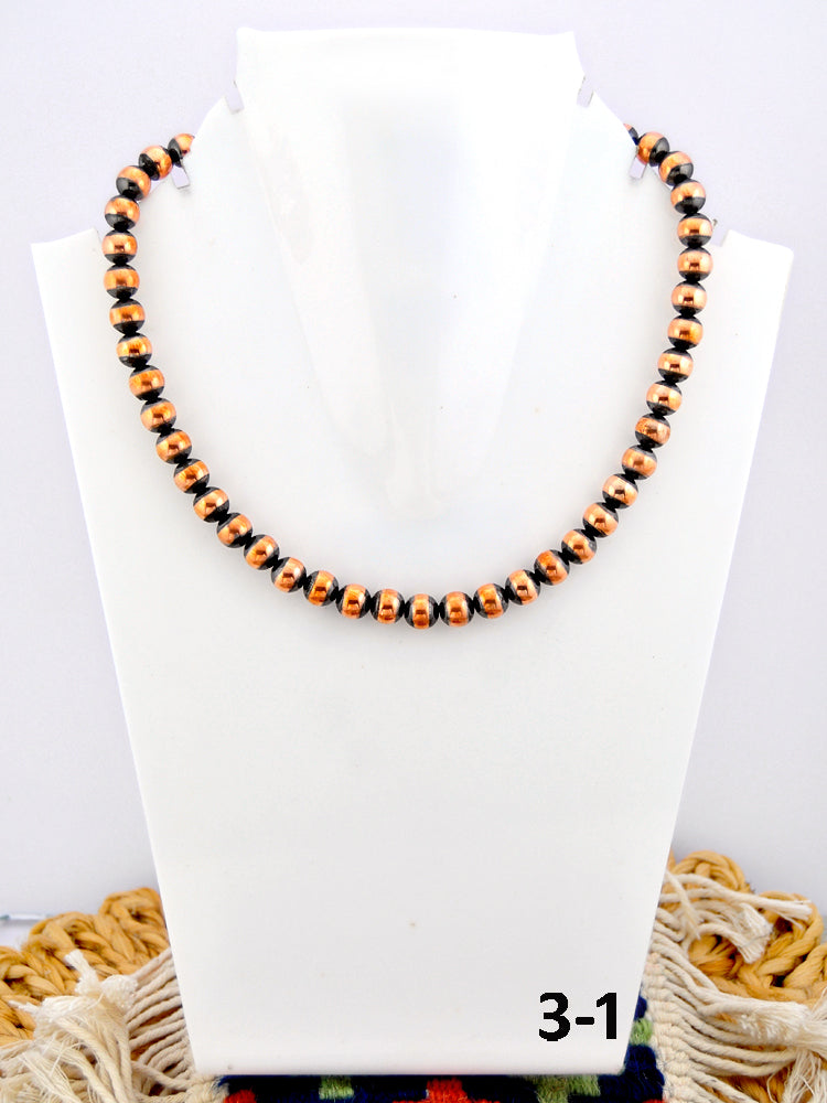 Southwest Handmade Copper Beaded Necklace 8mm