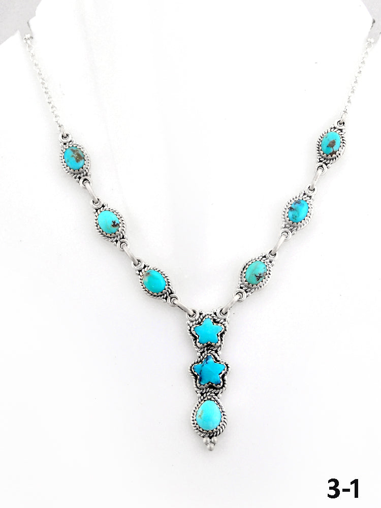 Southwest Made Kingman Turquoise & Sterling Silver Necklace