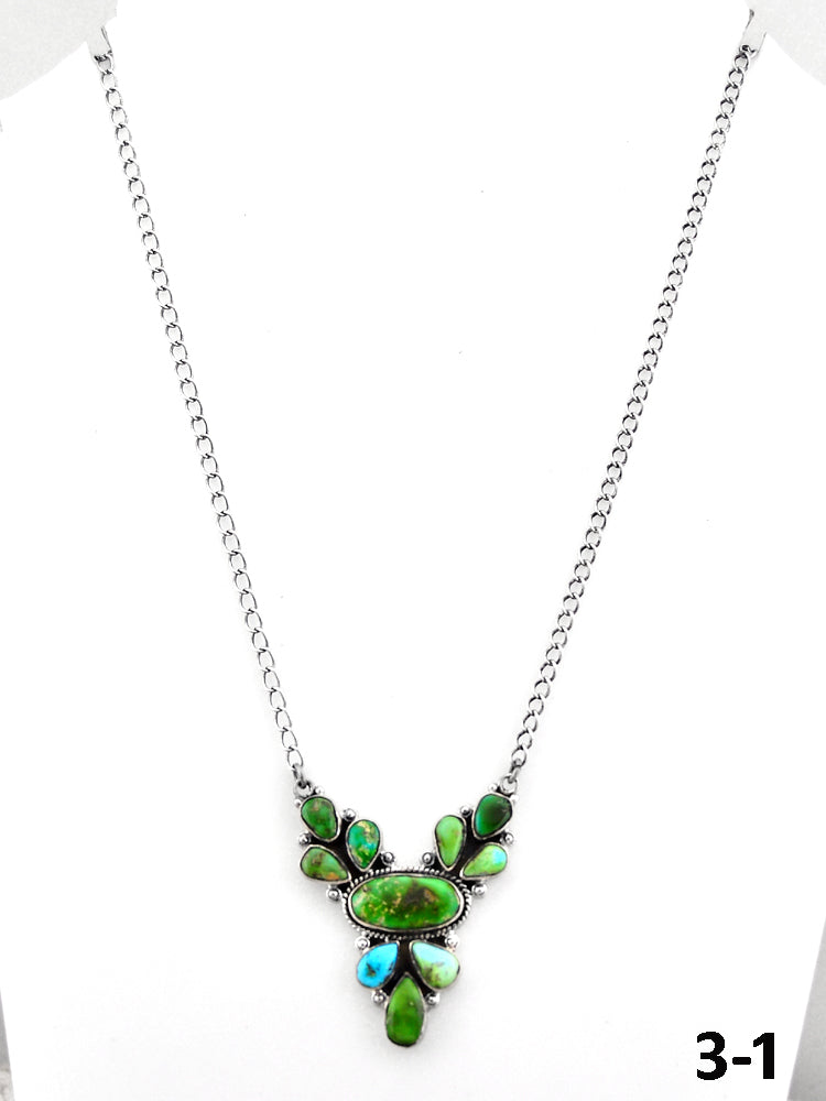 Southwest Handmade Sonoran Mountain Turquoise & Sterling Silver Necklace