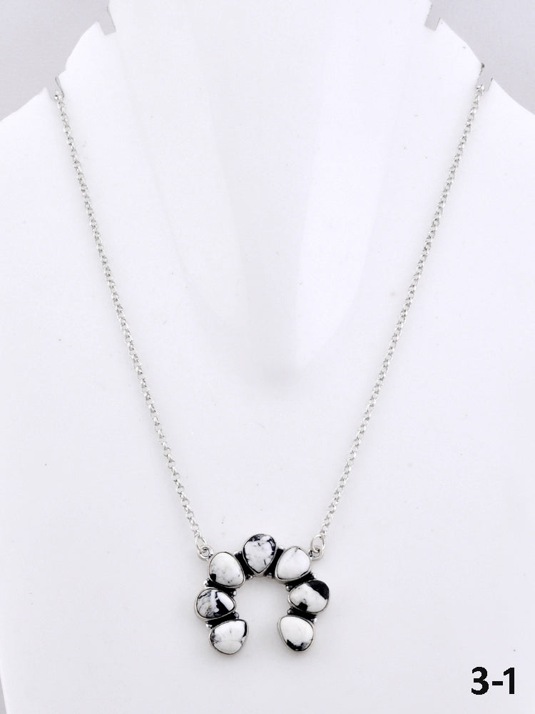 Southwest Made White Buffalo & Sterling Silver Necklace