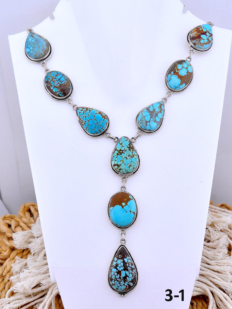 Southwest Made No.8 Turquoise & Sterling Silver Necklace