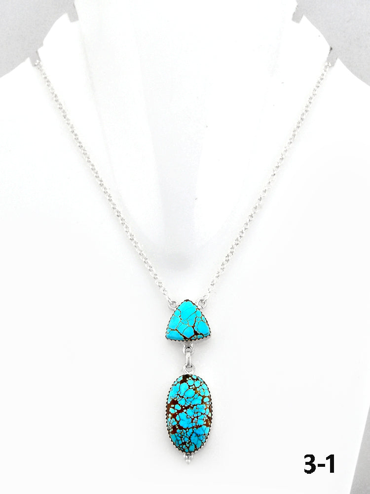 Southwest Made No.8 Turquoise & Sterling Silver Necklace