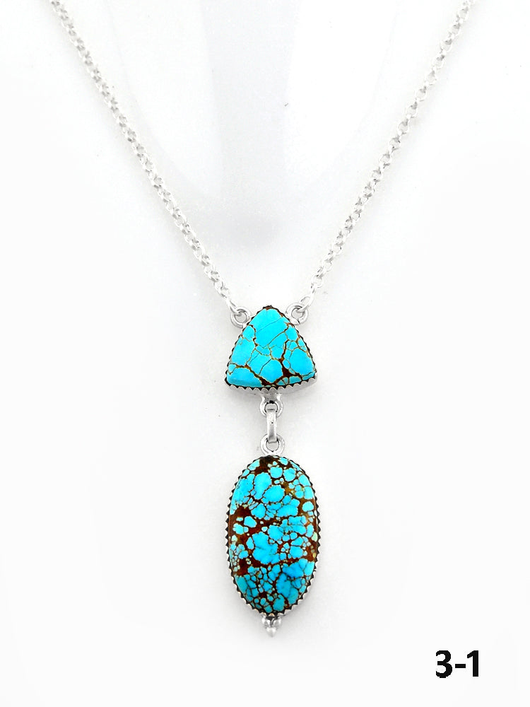 Southwest Made No.8 Turquoise & Sterling Silver Necklace