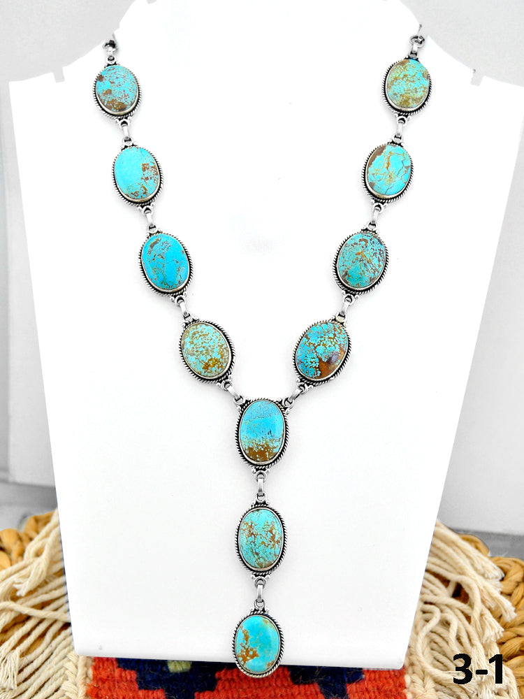 Southwest Handmade #8 Turquoise & Sterling Silver Necklace