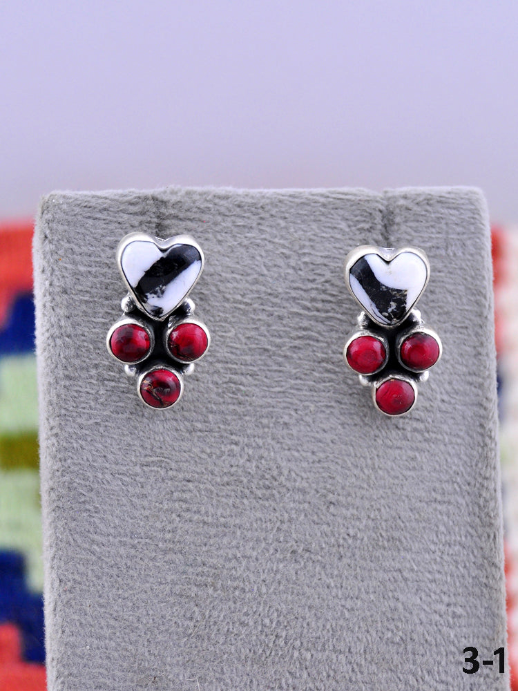 Southwest Made Multistone & Sterling Silver Post Earrings
