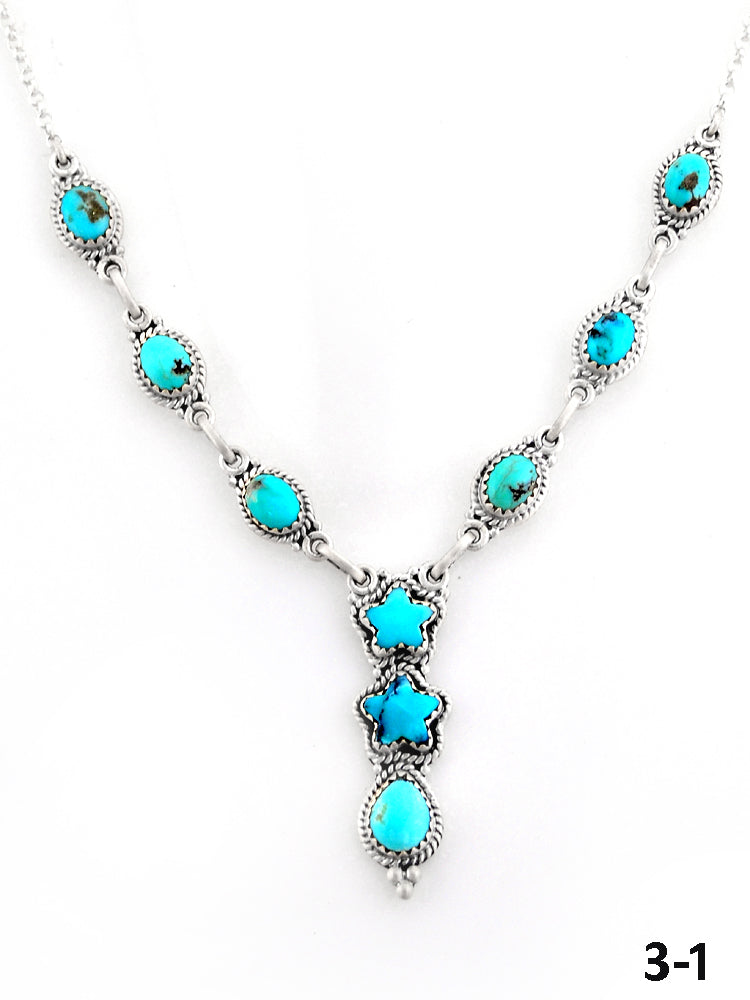 Southwest Made Kingman Turquoise & Sterling Silver Necklace