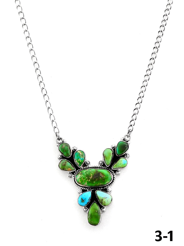 Southwest Handmade Sonoran Mountain Turquoise & Sterling Silver Necklace