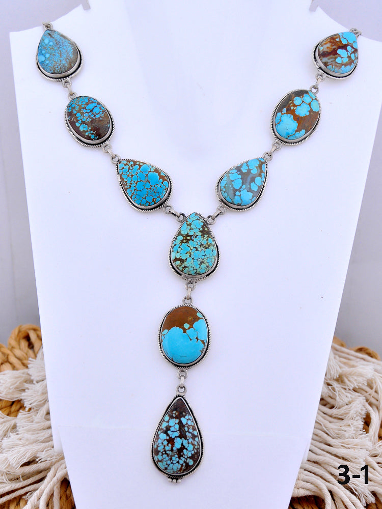 Southwest Made No.8 Turquoise & Sterling Silver Necklace