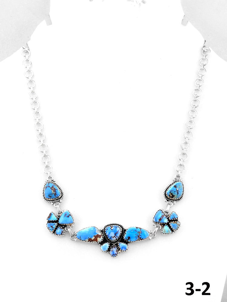 Southwest Handmade Golden Hills & Sterling Silver Necklace