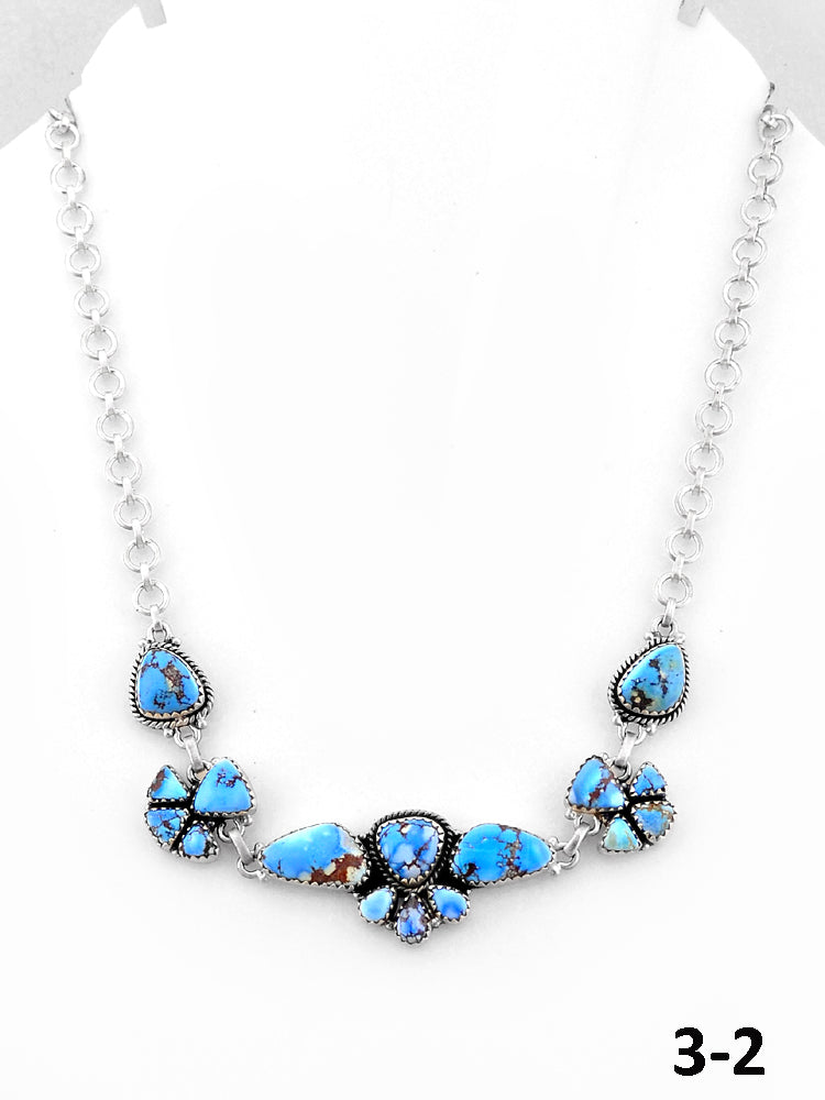 Southwest Handmade Golden Hills & Sterling Silver Necklace